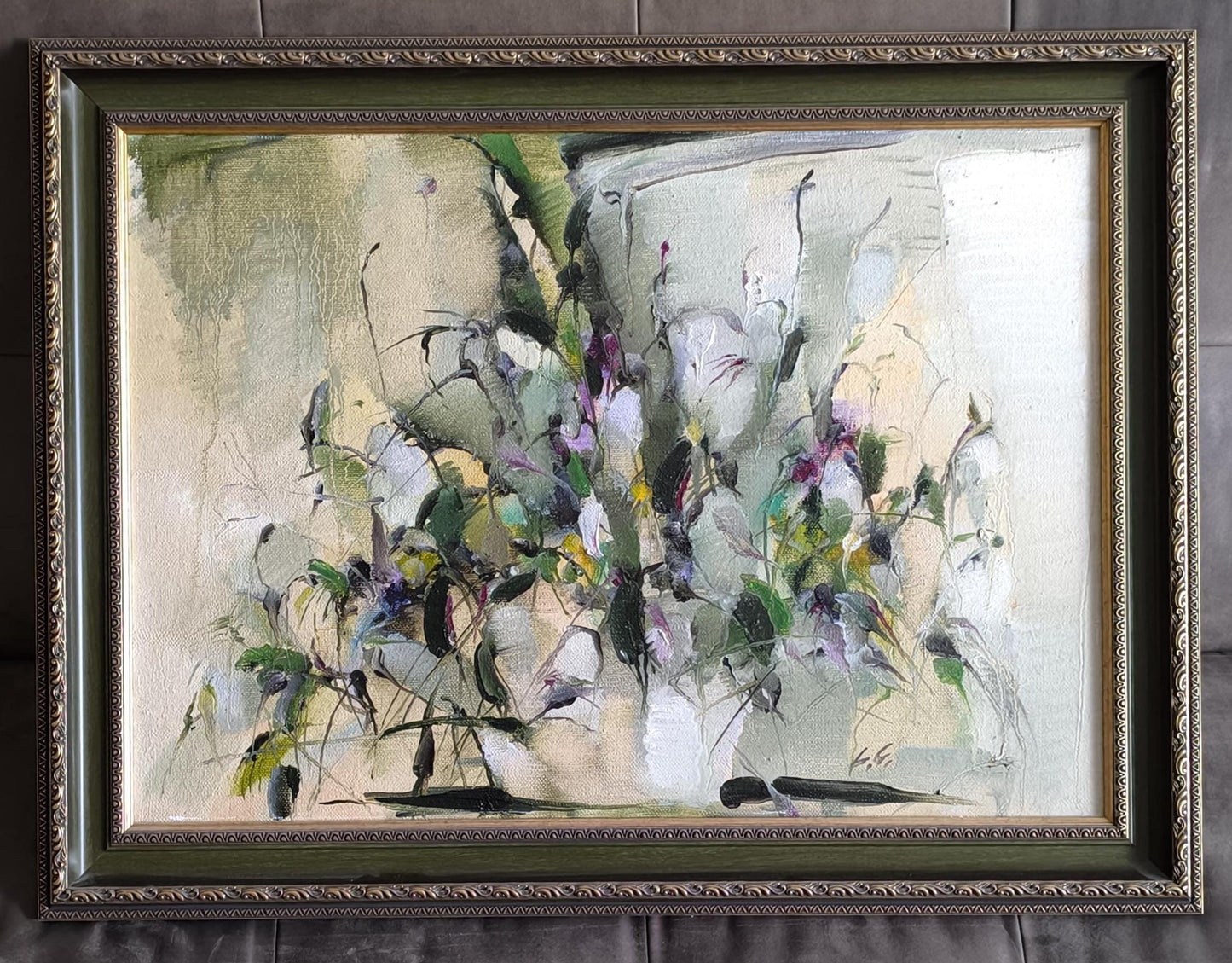 Large Still Life by Lione Grigaliunaite, Oil on Canvas, Signed, 1991