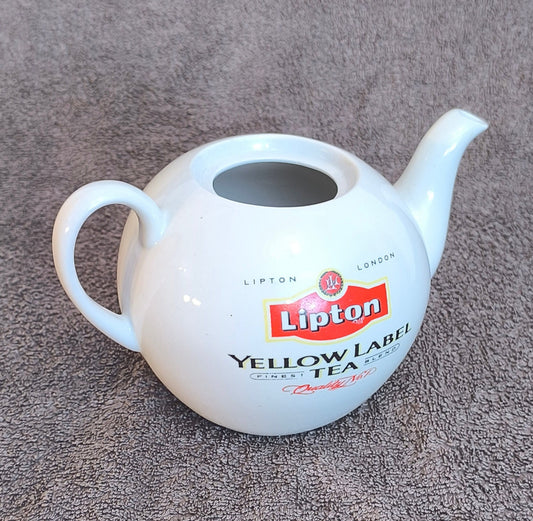 1990s Lipton Collectible Teapot, White Tea Pot, Vintage Ceramic