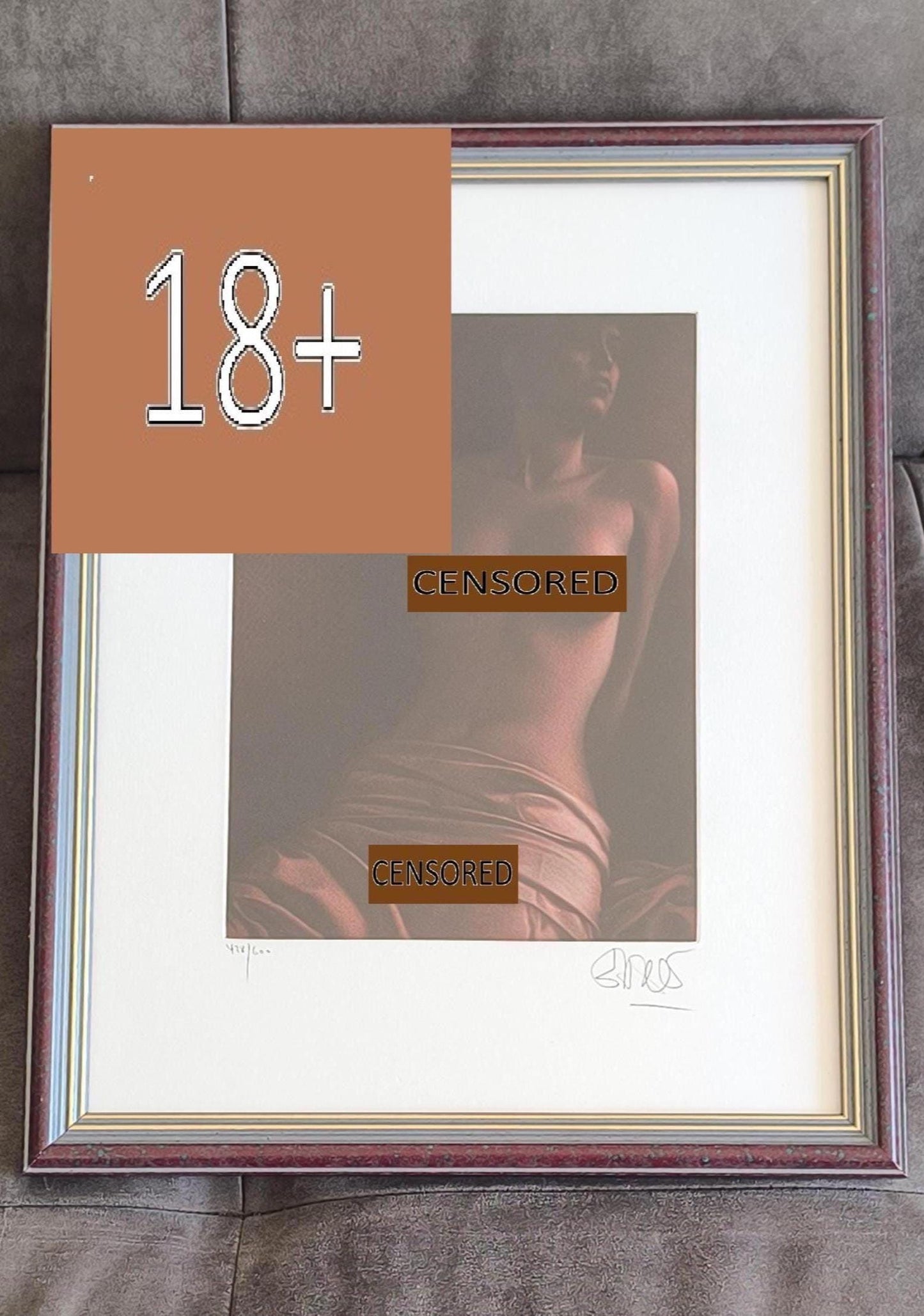 Willi Kissmer Nude Torso Lithograph, "Slender Nude from the Front", Signed, Germany pre-2000