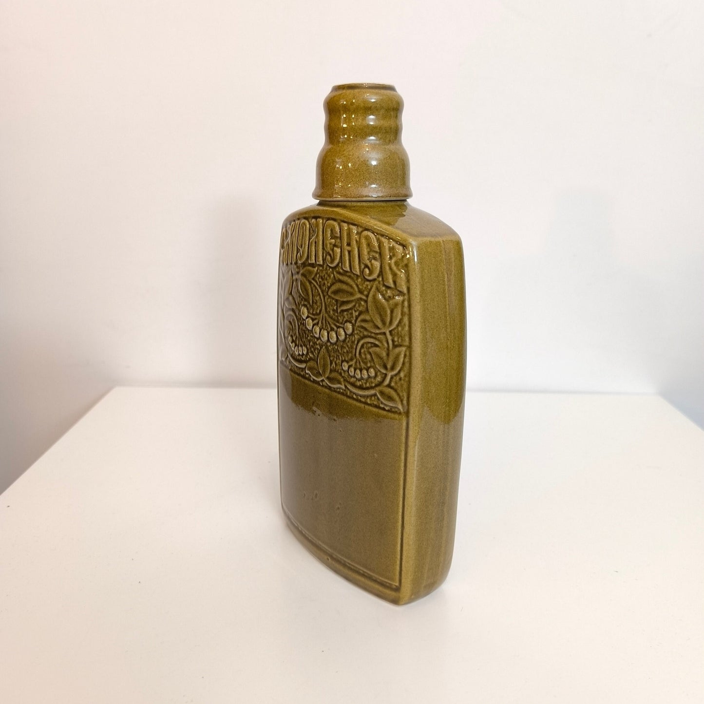 Decorative Decanters Ceramic, Liquor Bottles, Decanter, Shtof Smolensk and Small Container From Soviet Union Clay, Eco Reuse 1970s