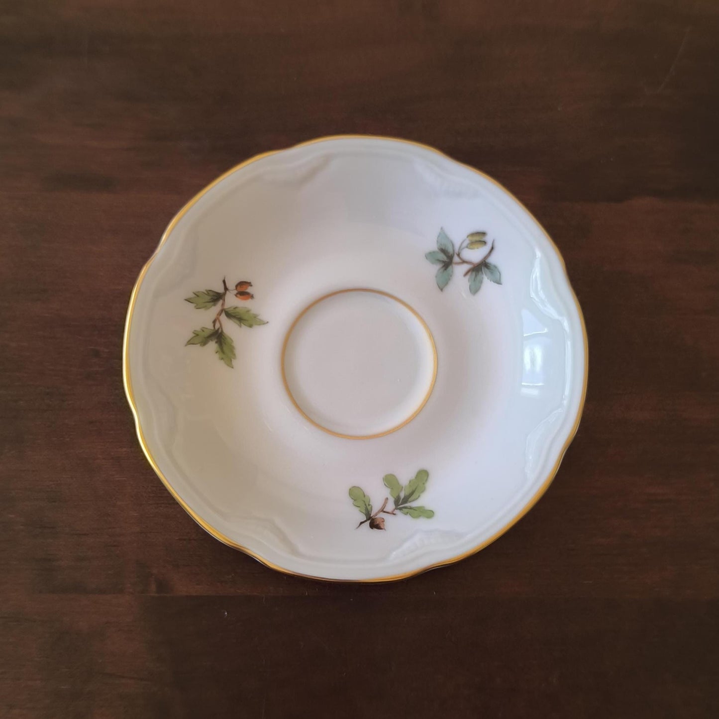 German Porcelain MPM Saxonia Coffee/Tea Cup & Saucer – Hand-Painted Blue Bird, Yellow Flower, 1980s