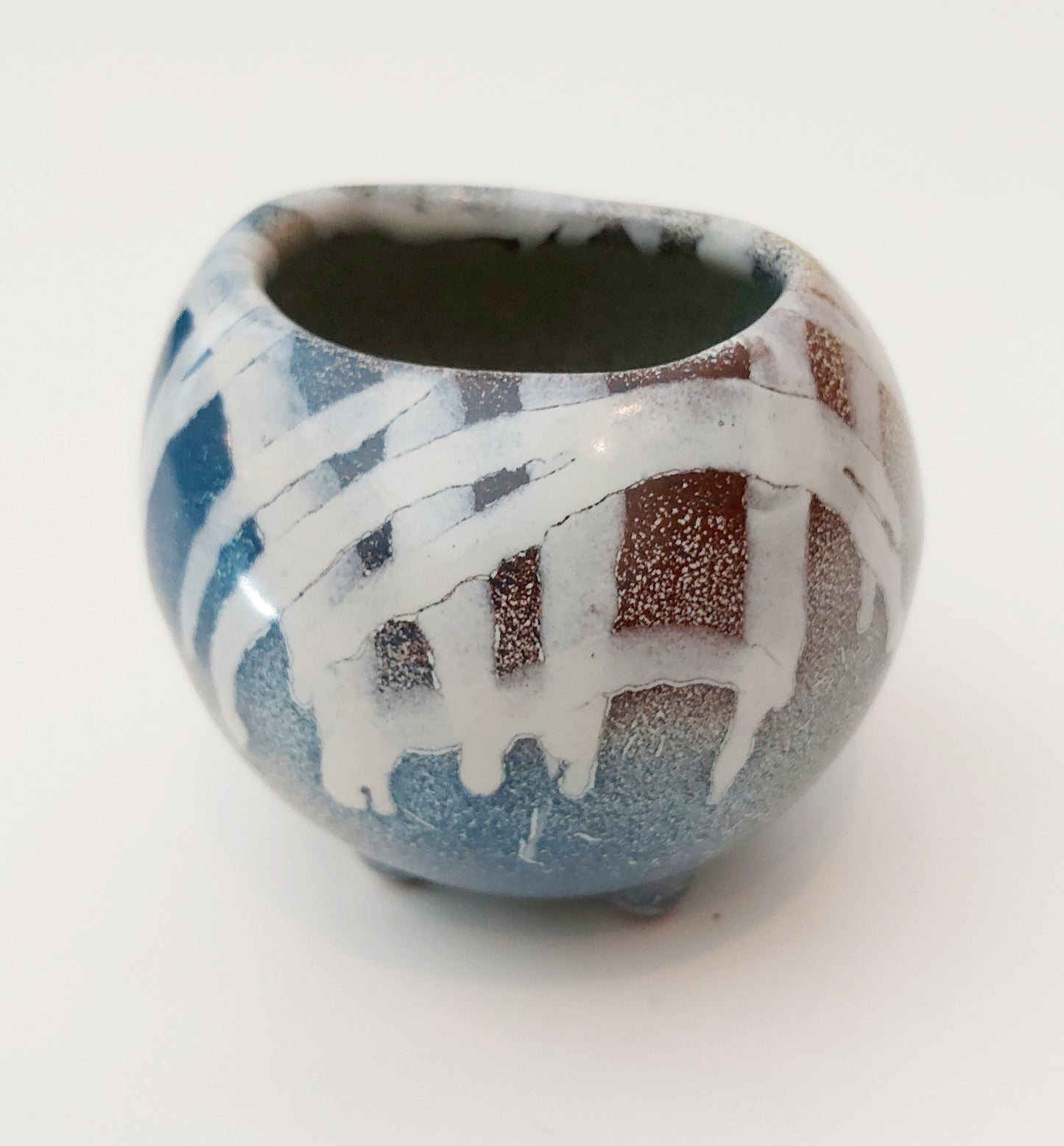 Handmade Ceramic Bud Vase: Multicolored Glazed Clay Decor