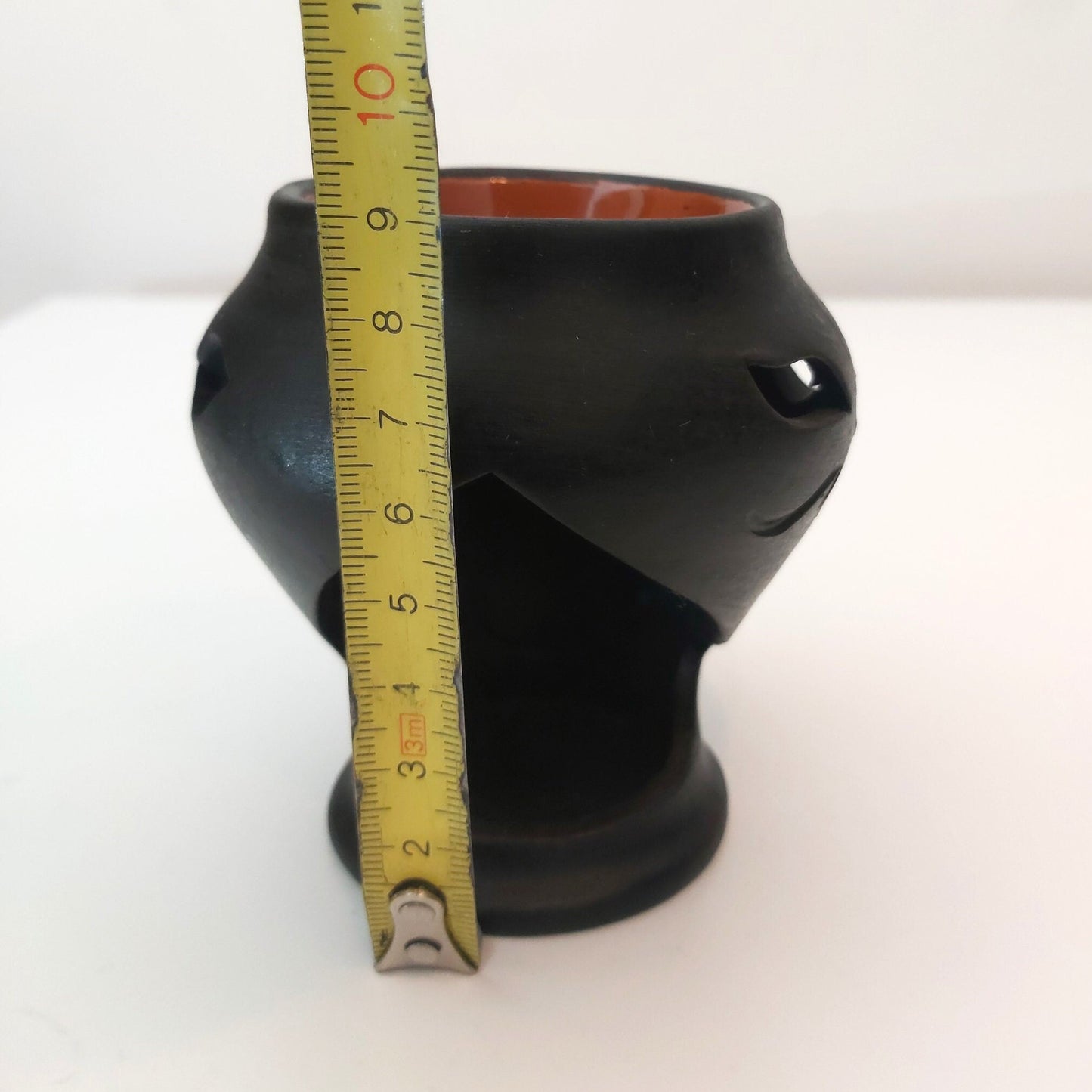 Vintage Black Matte Ceramic Oil Burner: Tea Light Wax Warmer