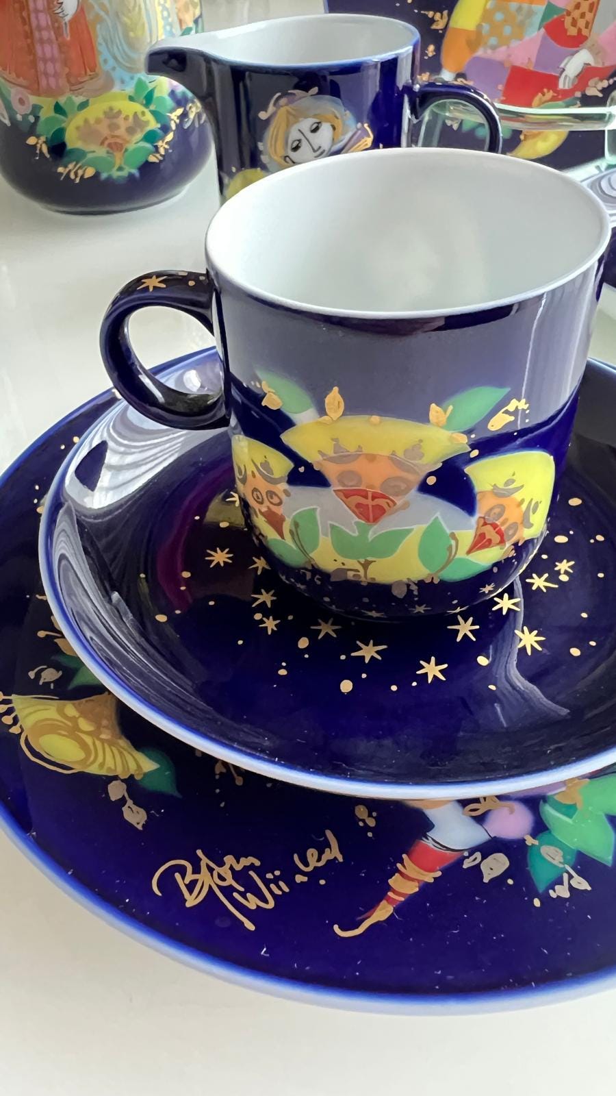 Björn Wiinblad Rosenthal Porcelain Coffee Set 1001 Nights 1970s