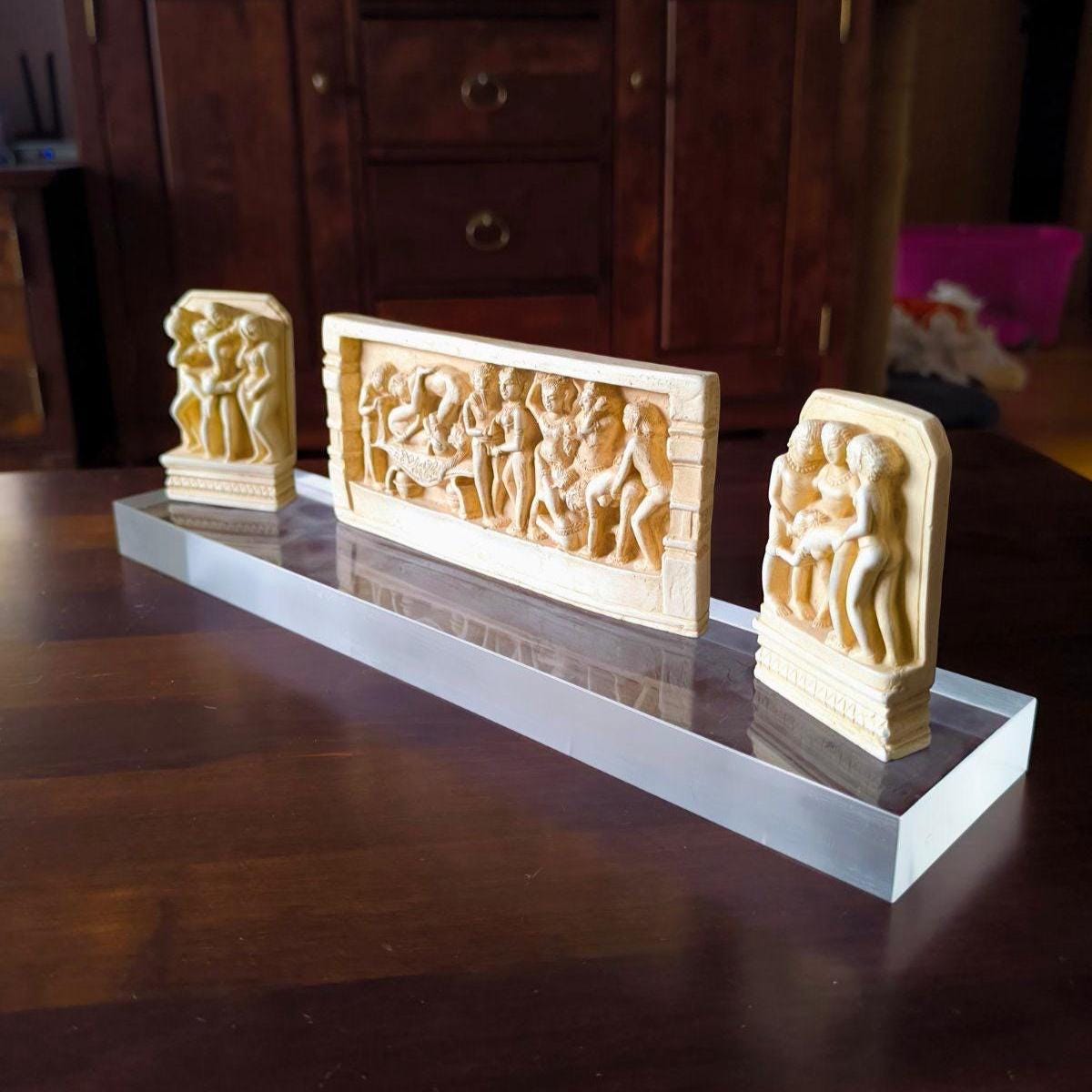 Kama Sutra Triptych Replica Polymer Resin 1970