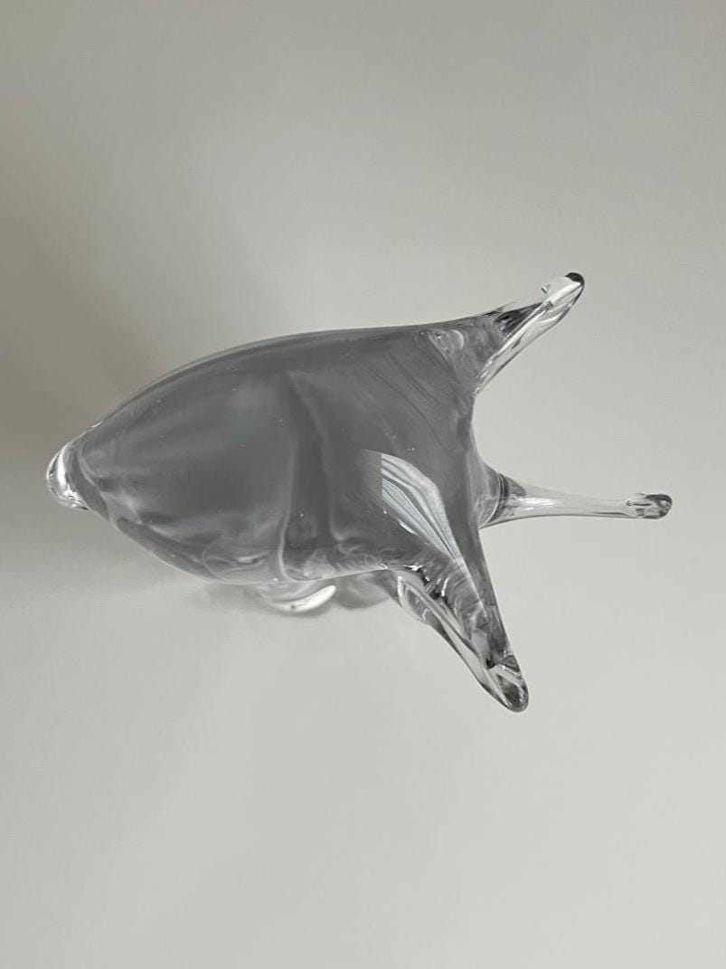 Clear Glass Stylized Elephant Figurine Barcelona 1980s