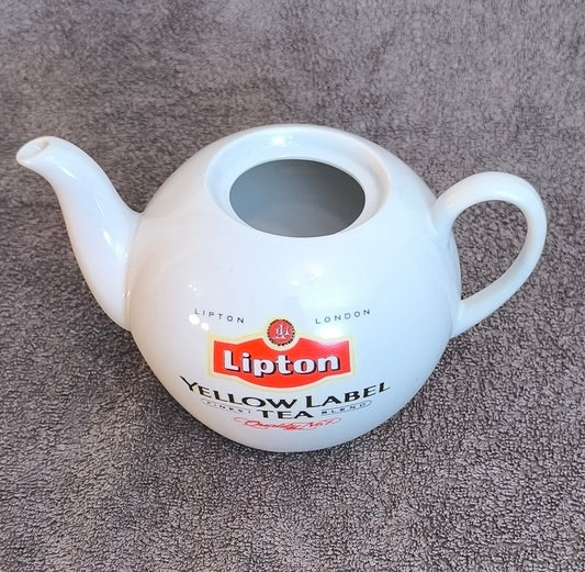 1990s Lipton Collectible Teapot, White Tea Pot, Vintage Ceramic