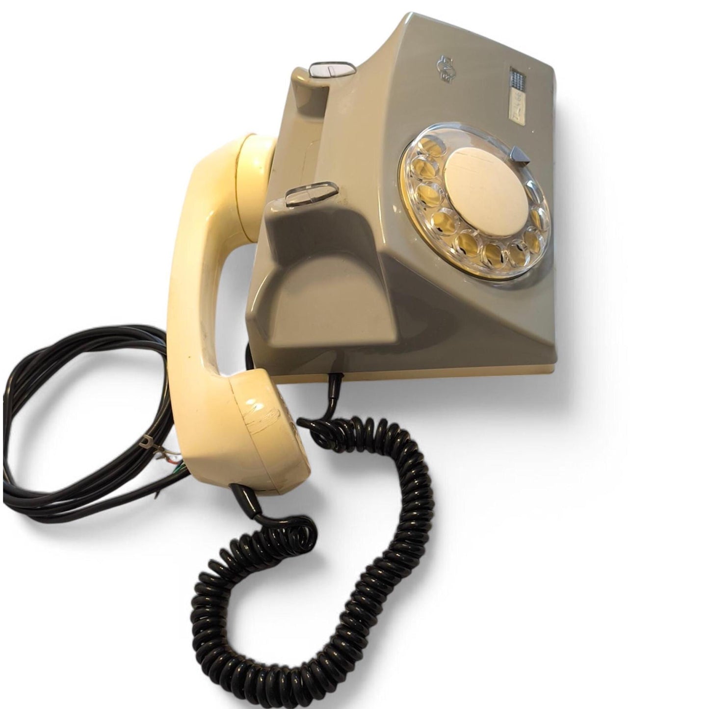 Gray & White Fixed-Line Analog Rotary Phone – Telkom RWT Aster 72 (1980)