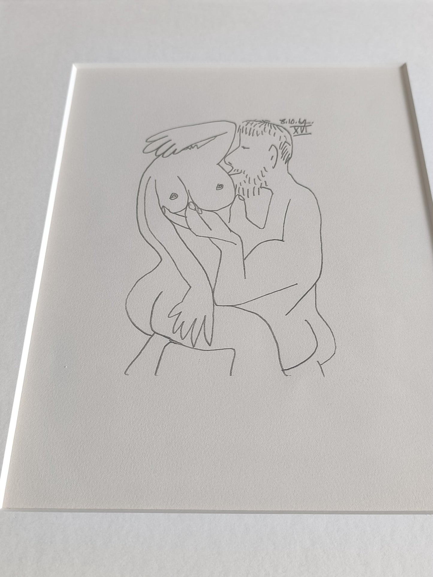 Pablo Picasso Lithograph 2 No.198/666, "Le Gout du Bonheur", Arches Paper 1964, Framed