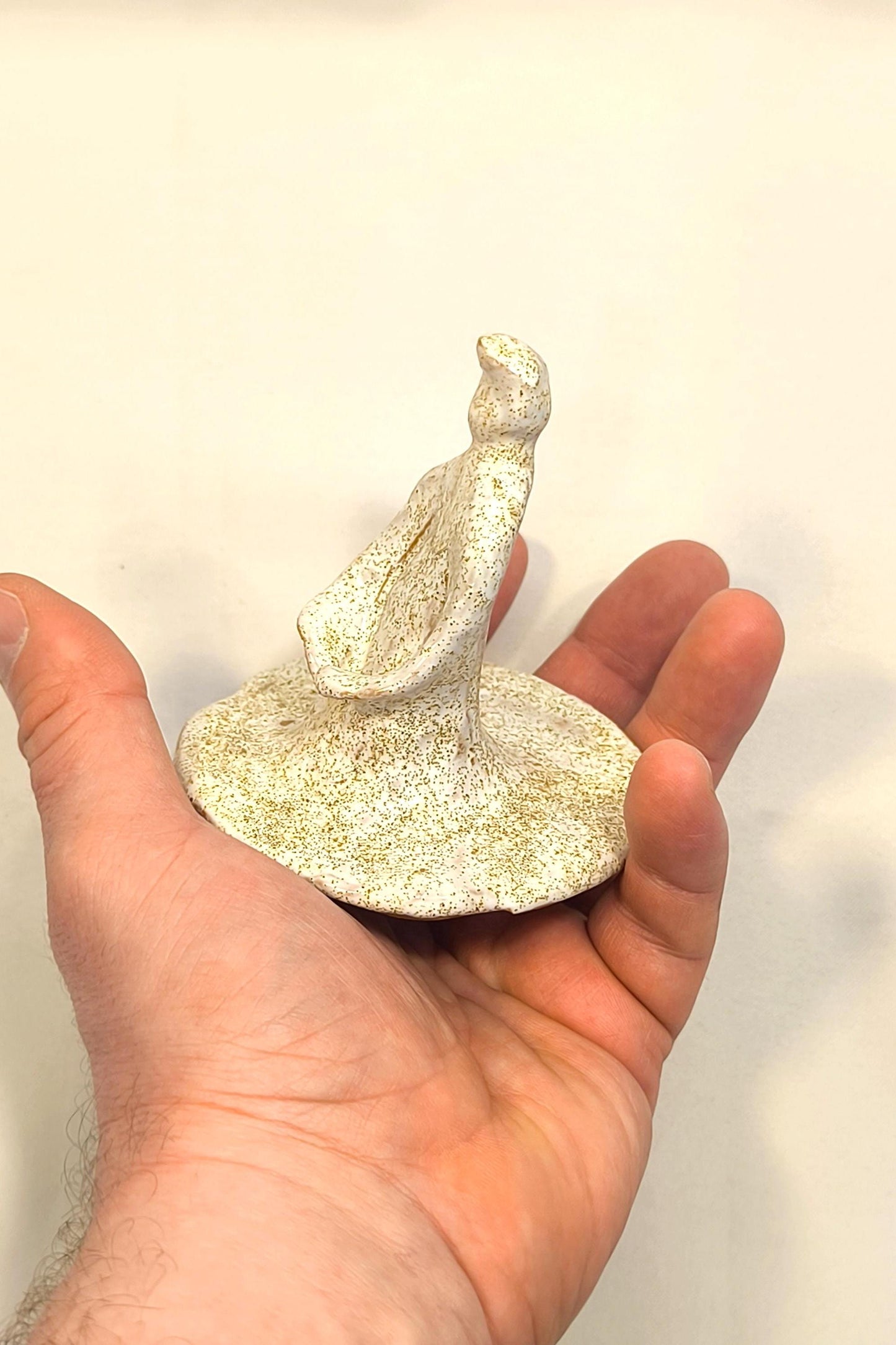 Handmade Glazed Clay Human Figure Sculpture: Abstract Art, 1990s