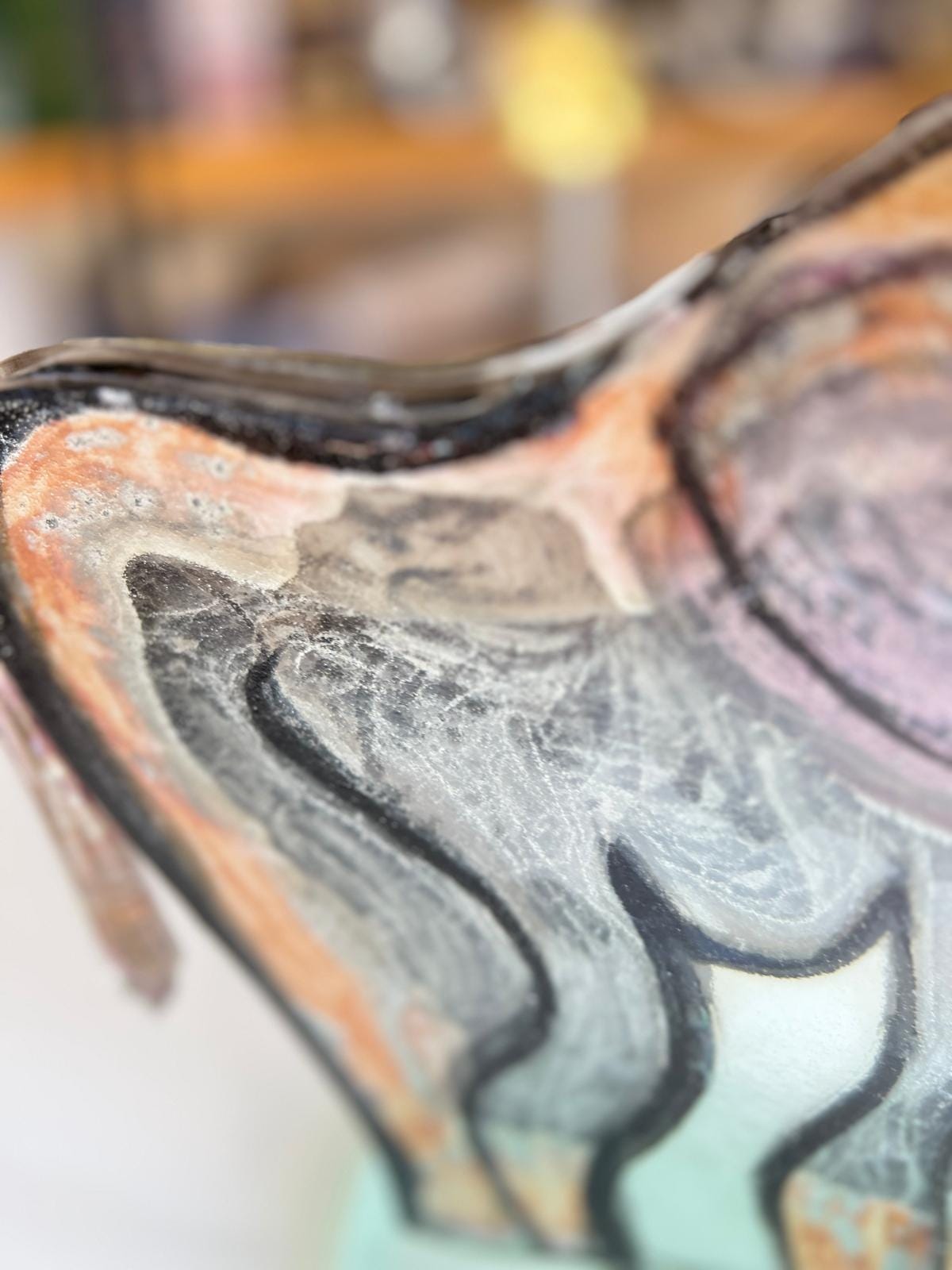 Flat Glass Abstract Elephant Sculpture Signed 6/99