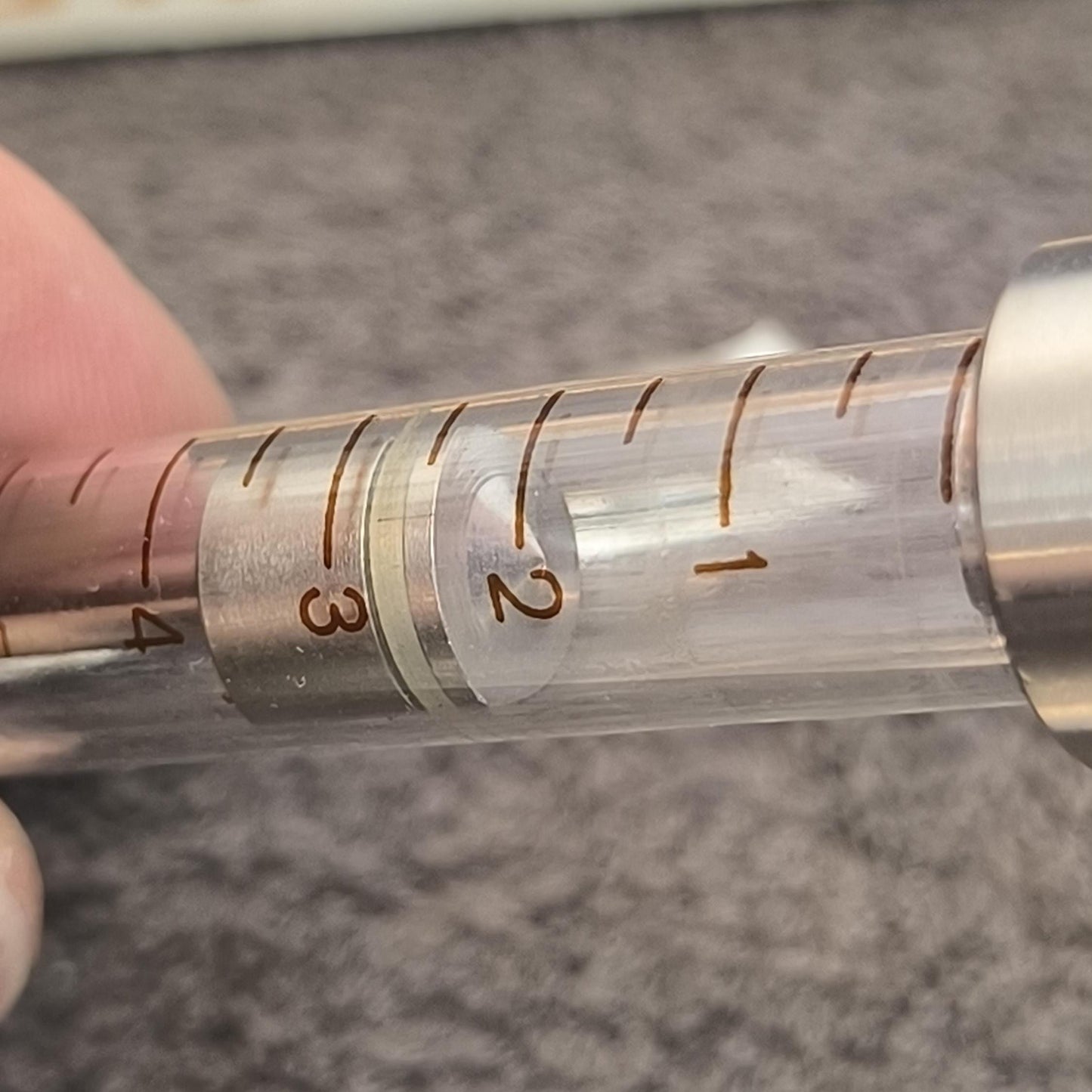 Unused USSR Medical Syringe, Stainless Steel with Glass Body, 5 ml, 1990s, in Box