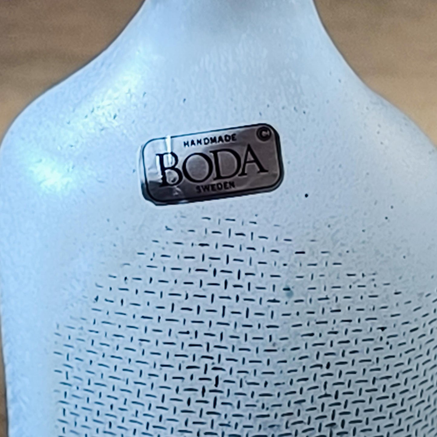 Kosta Boda Bertil Vallien Network Miniature Glass Vase 9.5cm Sweden