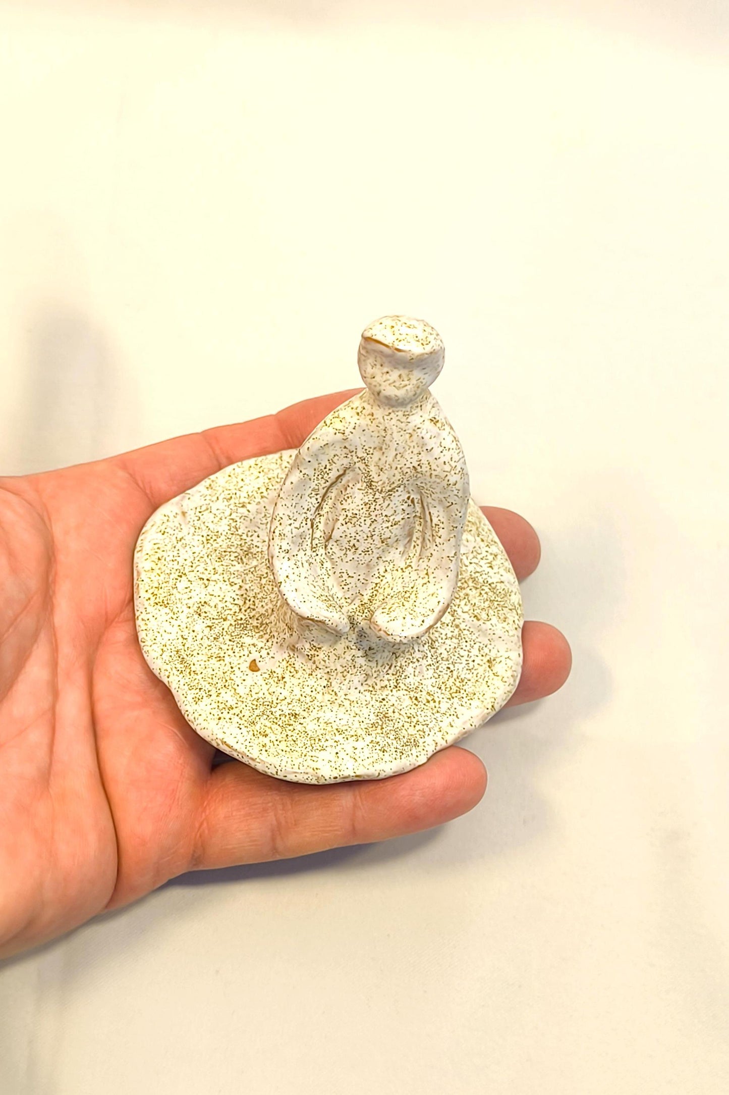 Handmade Glazed Clay Human Figure Sculpture: Abstract Art, 1990s