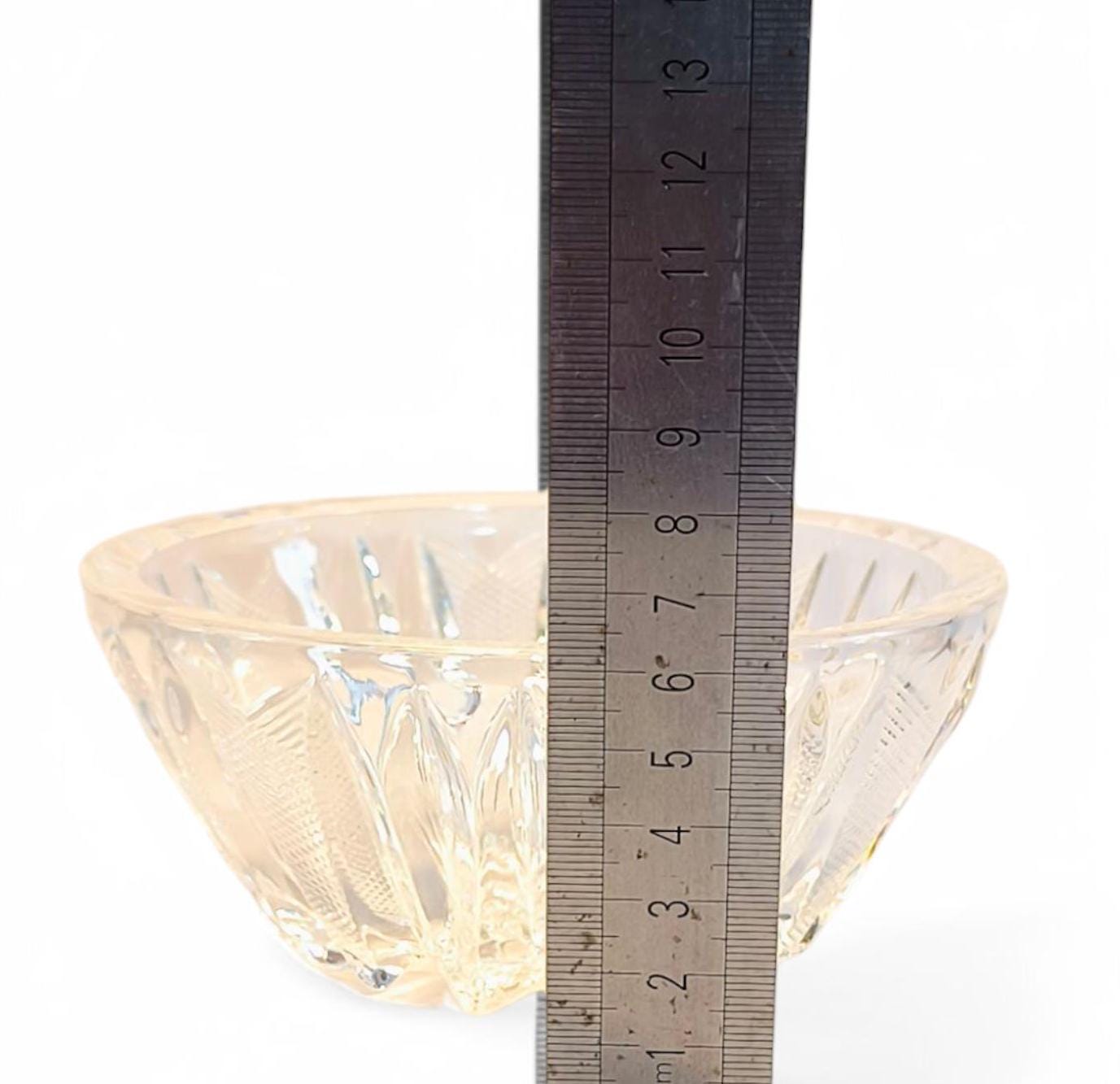 Ribbed Crystal Bowl: Heavy Clear Glass Serving Dish, 1970s
