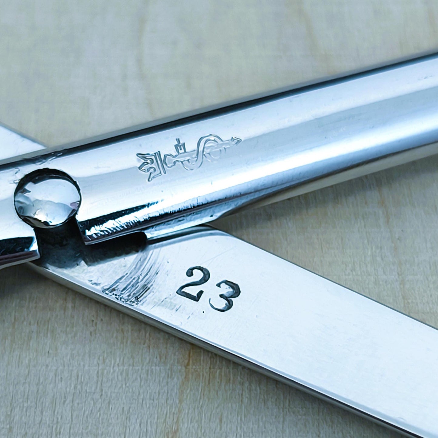 Antique Steel Gynecological Surgical Clamp – Medical Tool, Unique No. 23, Original Brand Instrument 1960s