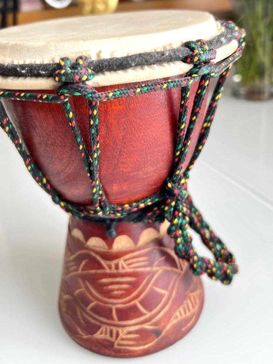 Small Wooden Djembe Drum Rope Tuned 1990s