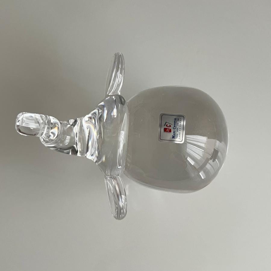 Clear Glass Elephant Manu Crystal Korea 1980