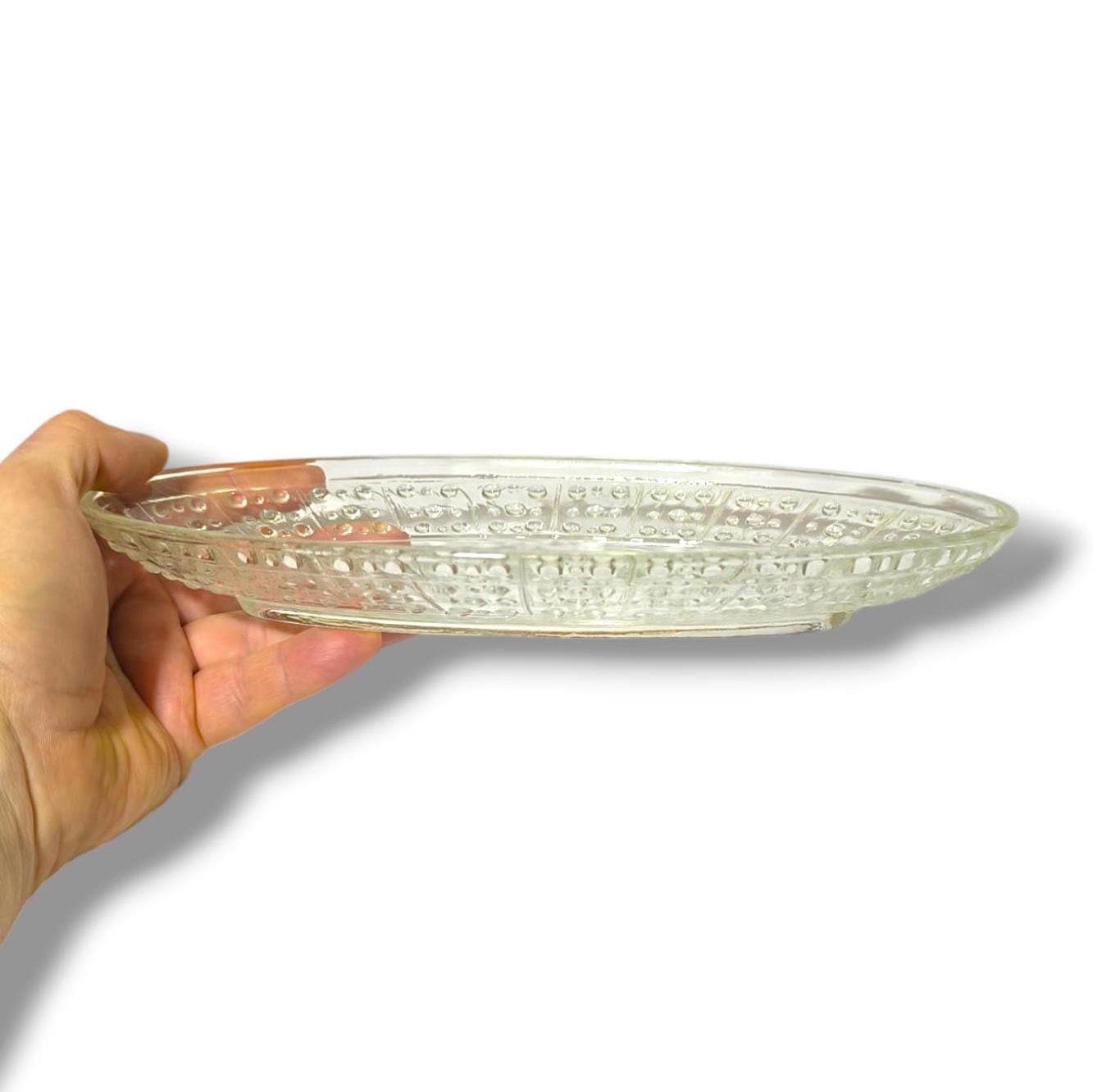 Clear Crystal Glass Serving Dish, 1970s, Salad Bowl or Herring Platter