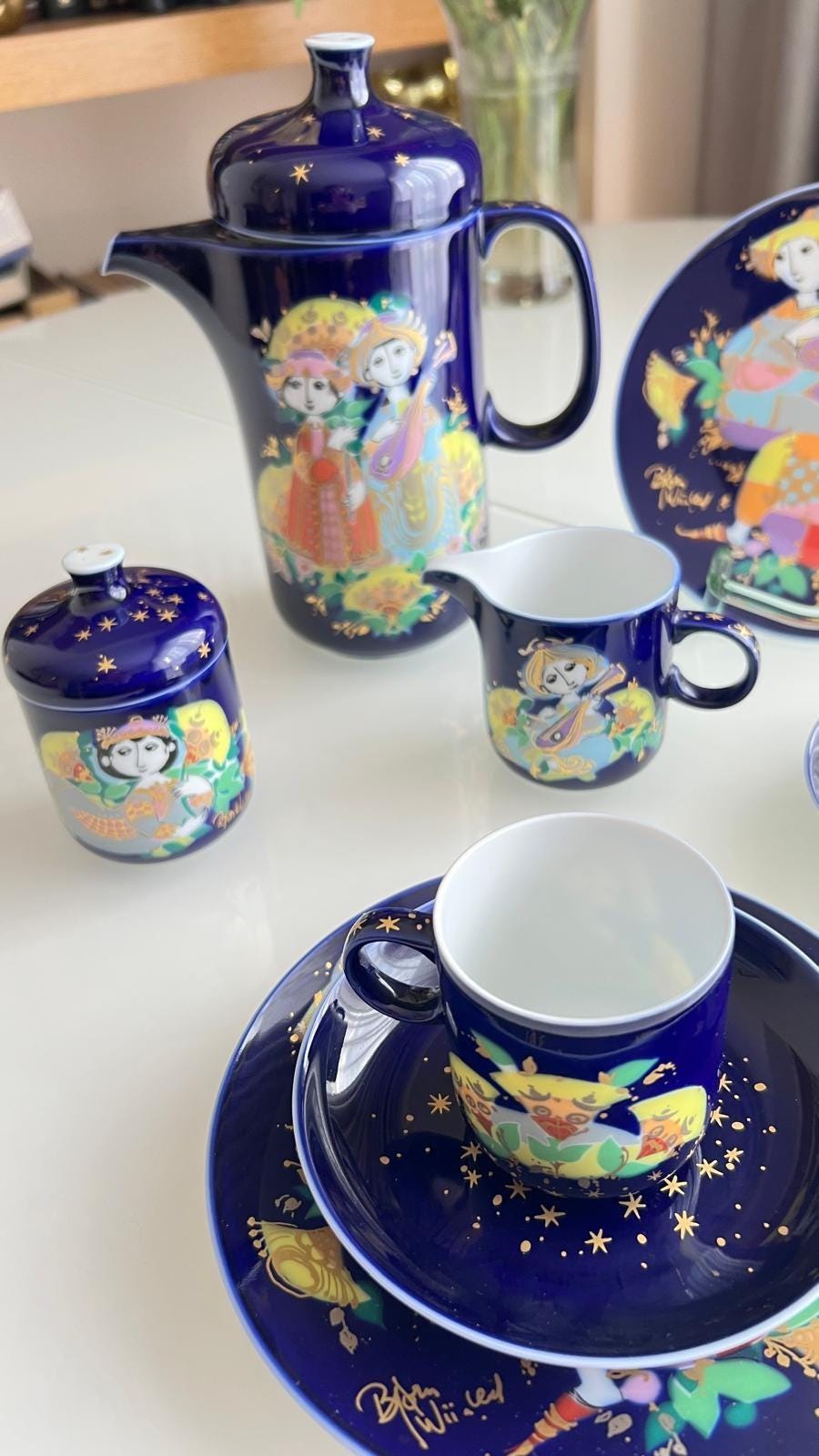 Björn Wiinblad Rosenthal Porcelain Coffee Set 1001 Nights 1970s