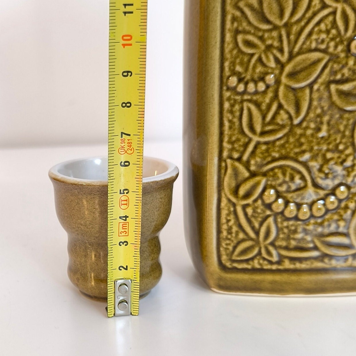 Decorative Decanters Ceramic, Liquor Bottles, Decanter, Shtof Smolensk and Small Container From Soviet Union Clay, Eco Reuse 1970s