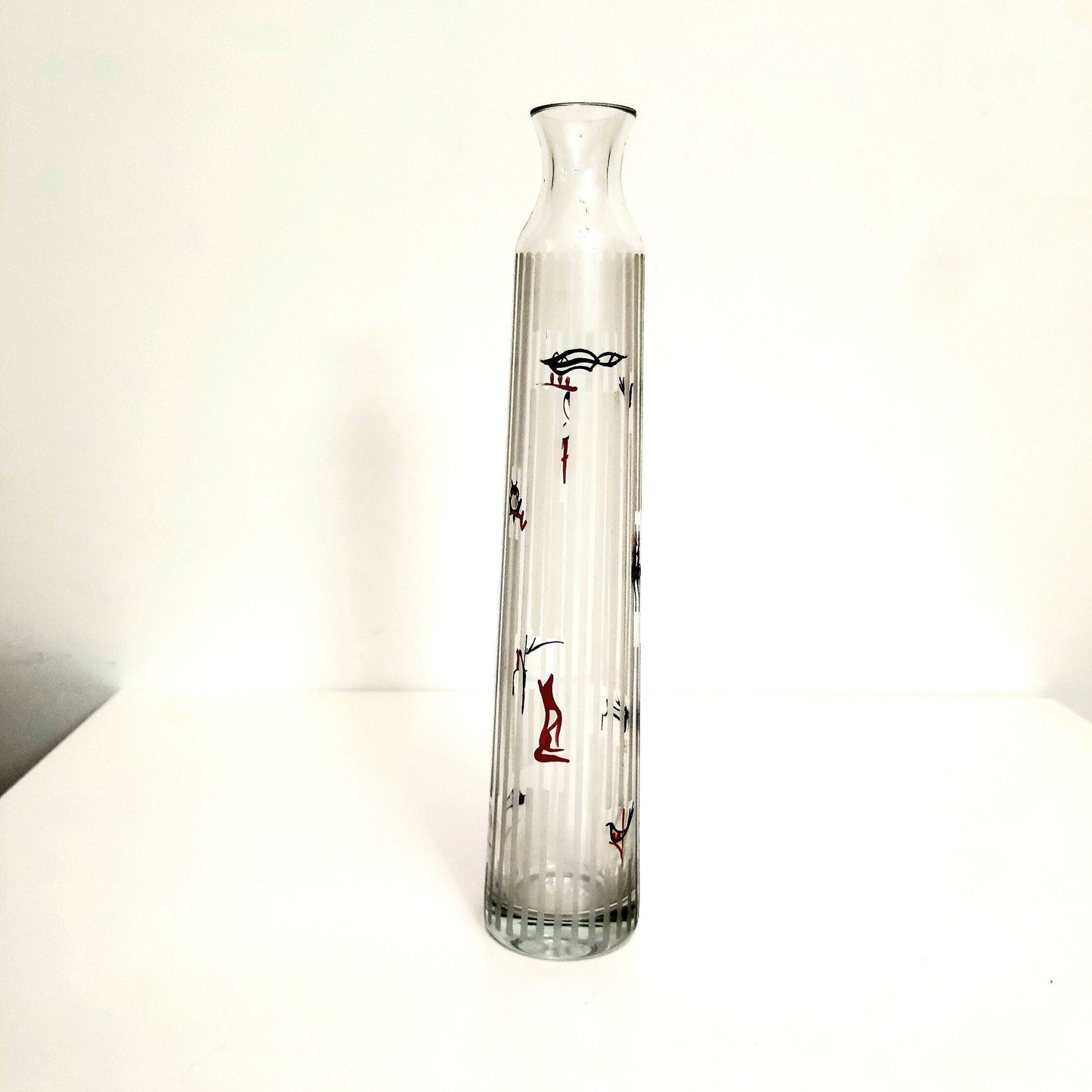 Patterned Glass Vase: Scandinavian Clear Vase