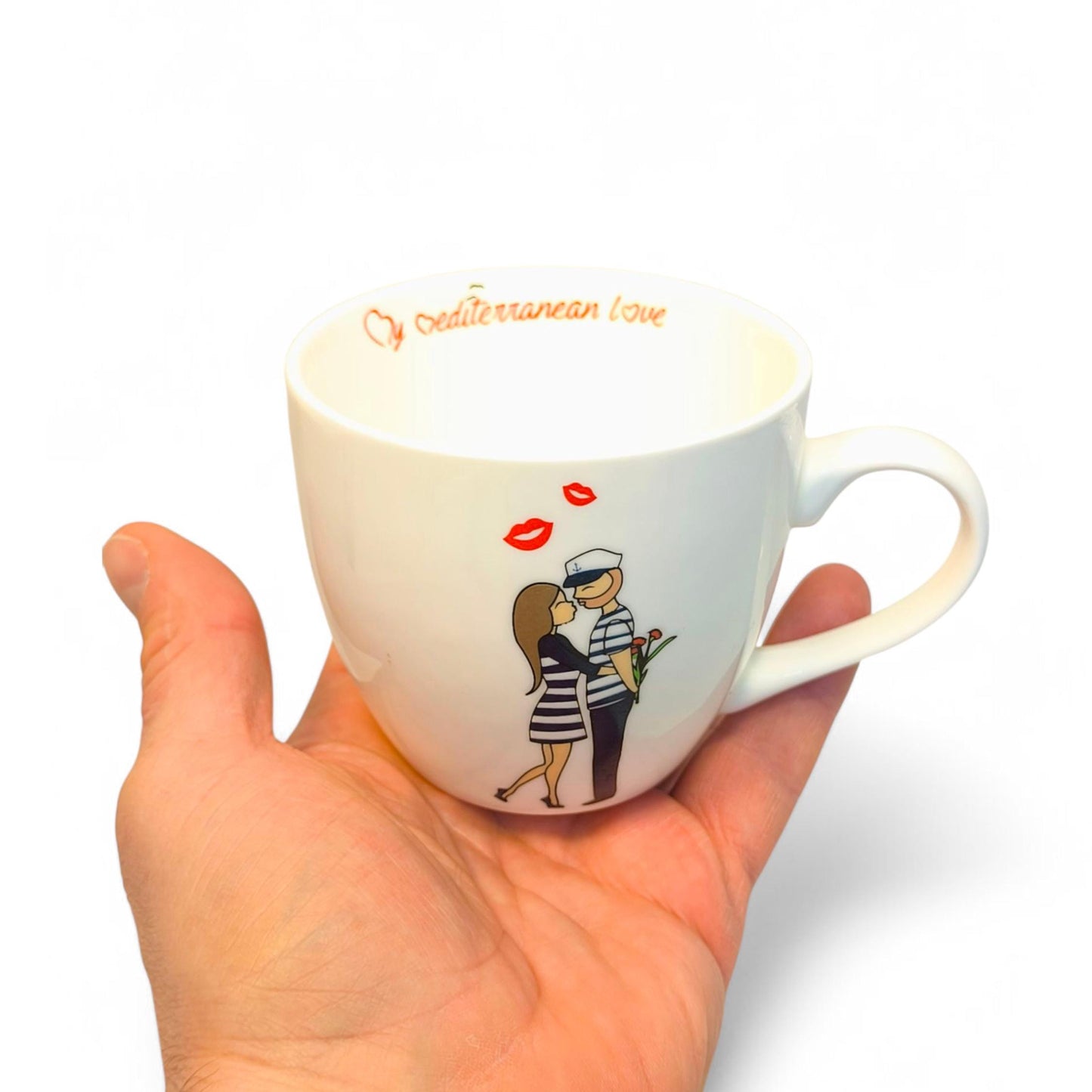 Set of Two Croatian Porcelain Cups with Captain’s Love Adventures, 2000s