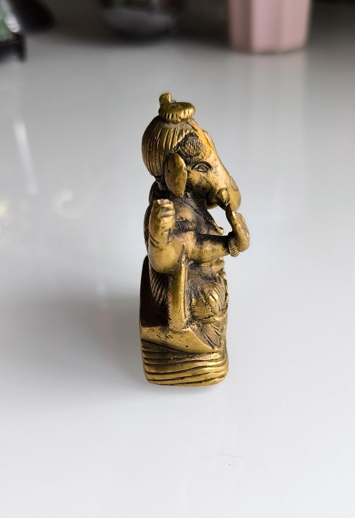 Collectible Bronze Ganesha Statue, Vintage Hindu Elephant God Figurine, 1980s