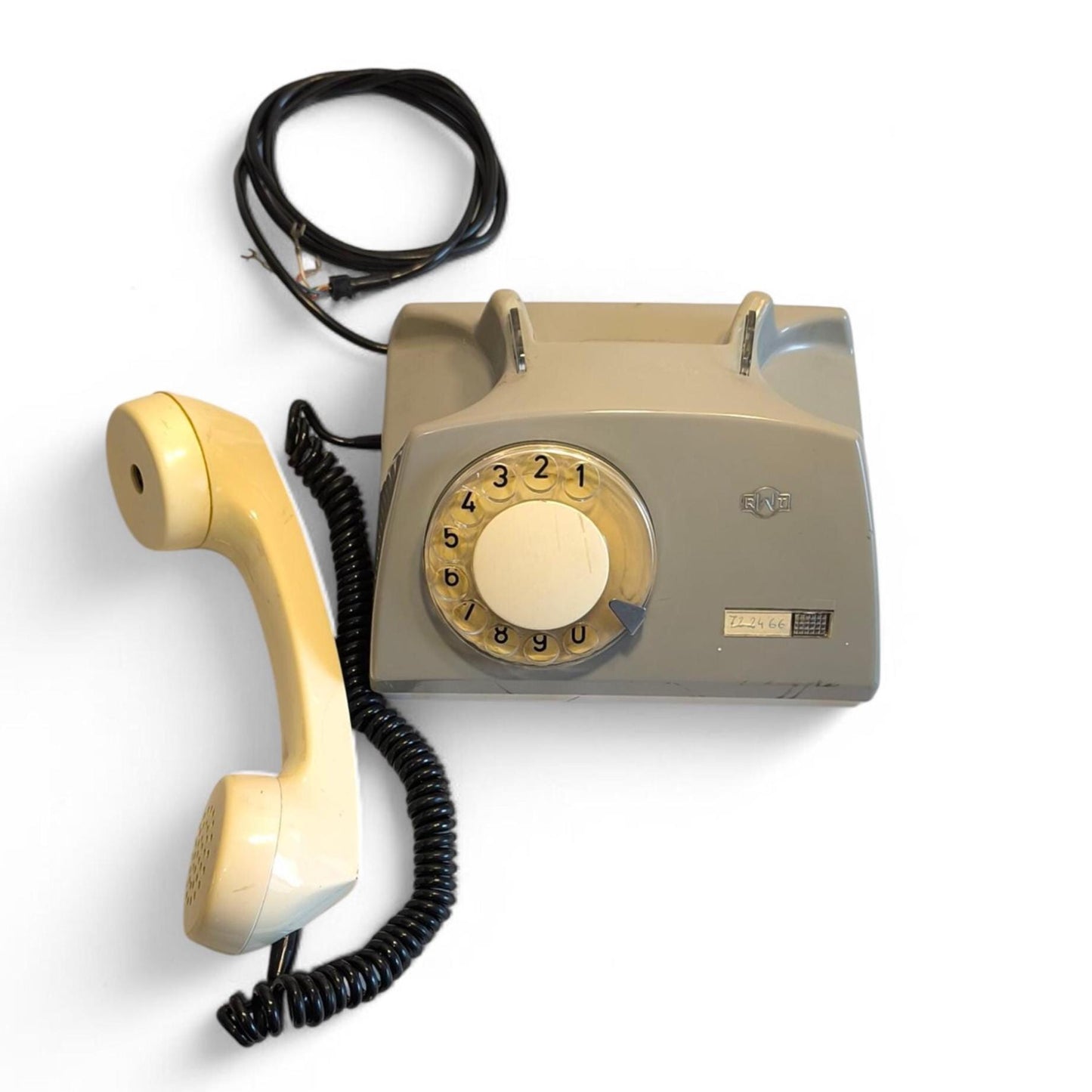 Gray & White Fixed-Line Analog Rotary Phone – Telkom RWT Aster 72 (1980)