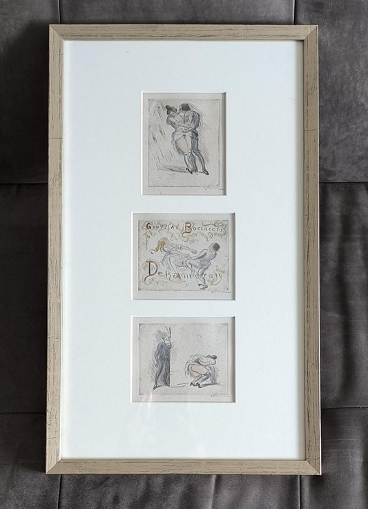 Erotic Etchings, Set of Three, Walter Klemm, Decameron 1922