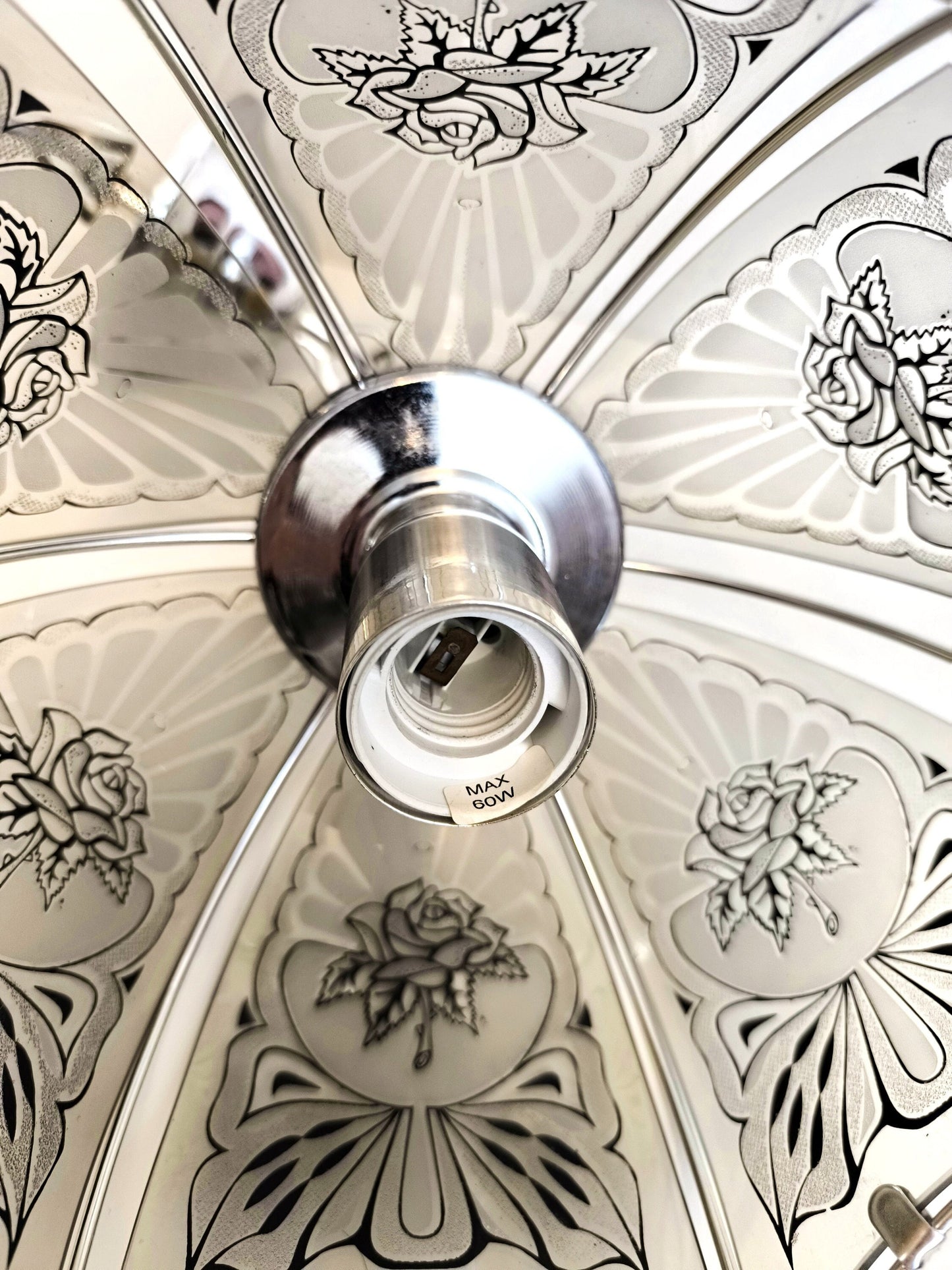 80s Hanging Pendant Light, Vintage Lamp Fixture