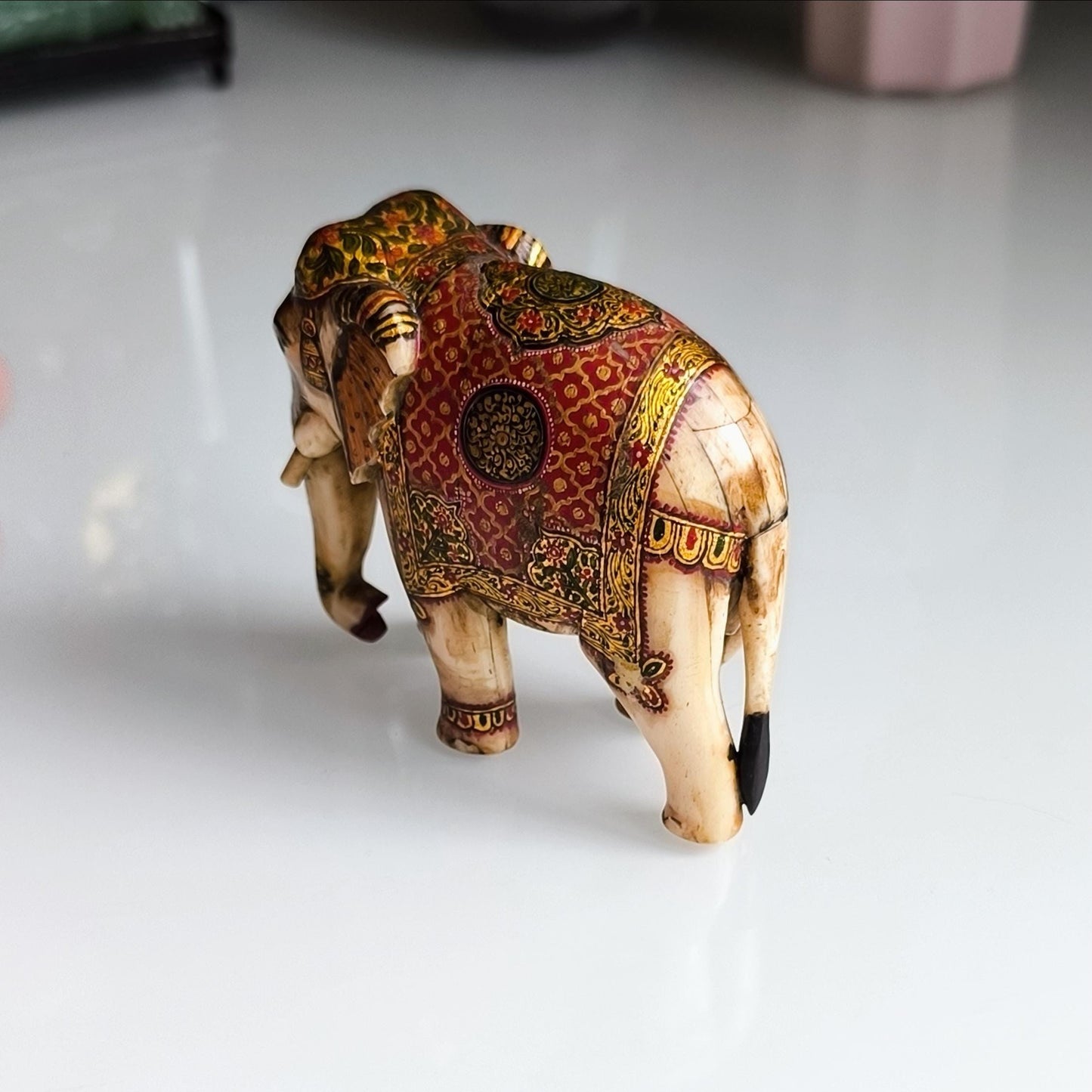 Elephant Statue, Traditional Asian Decorations, Gray Stone Pieces, 1960s
