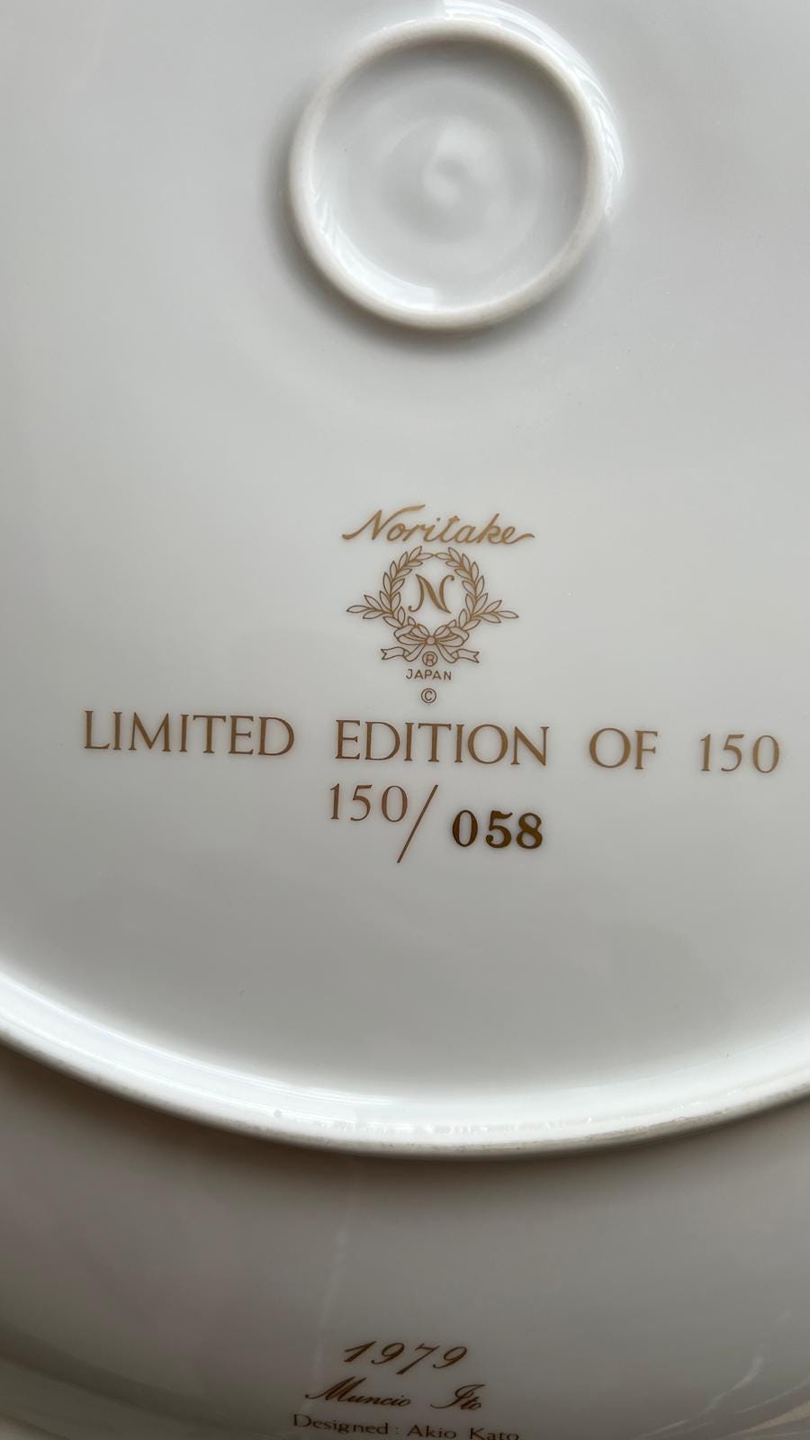Noritake Porcelain Christmas Plate Weihnachtsteller Limited 1980 Japan