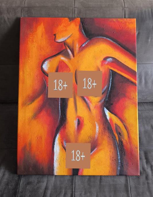 Unsigned Female Nude Oil on Canvas, Pre-1990, 60×80 cm