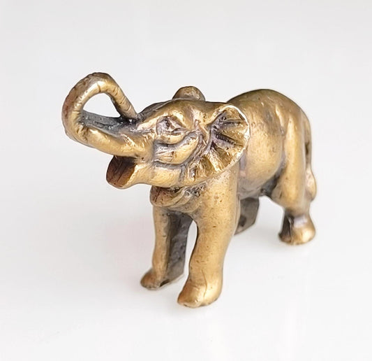 Asian Bronze Elephant Figurine with Raised Trunk, 1980s