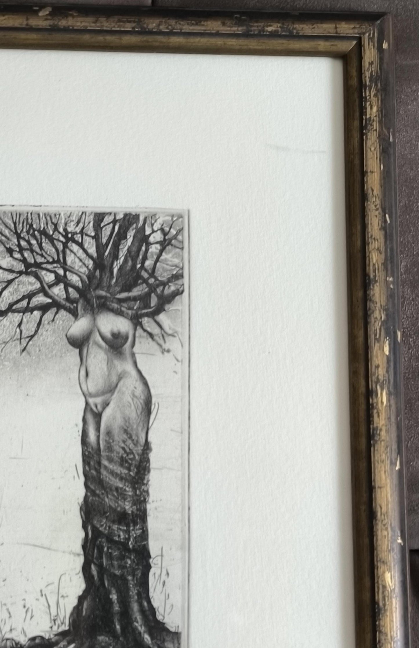 Bodo W. Klös Etching "Pas de Deux", Erotic Trees, Germany 1980s
