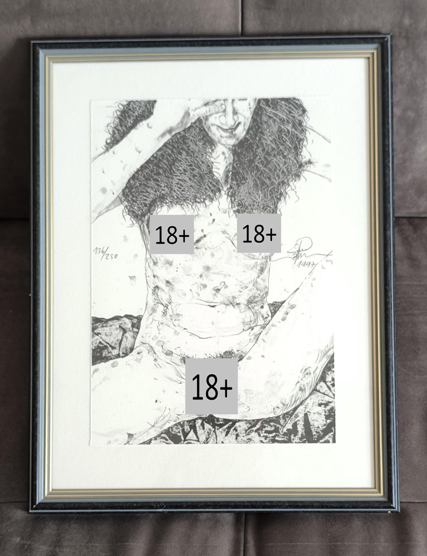 Erhard Göttlicher "Nude" Signed Lithograph 136/250, 1997, Framed