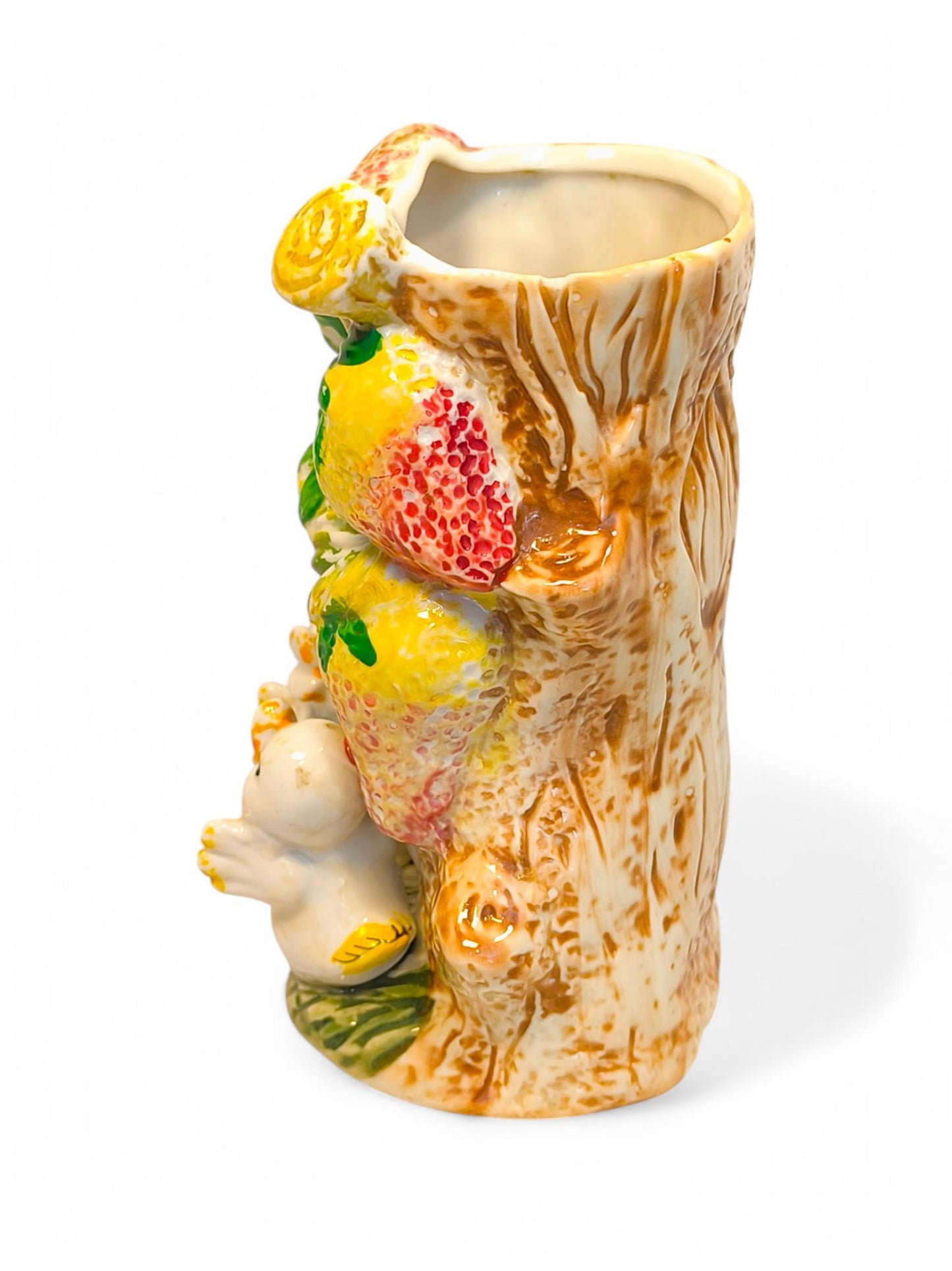 Vintage Handmade Vase with Two Ducklings, USSR 1970s