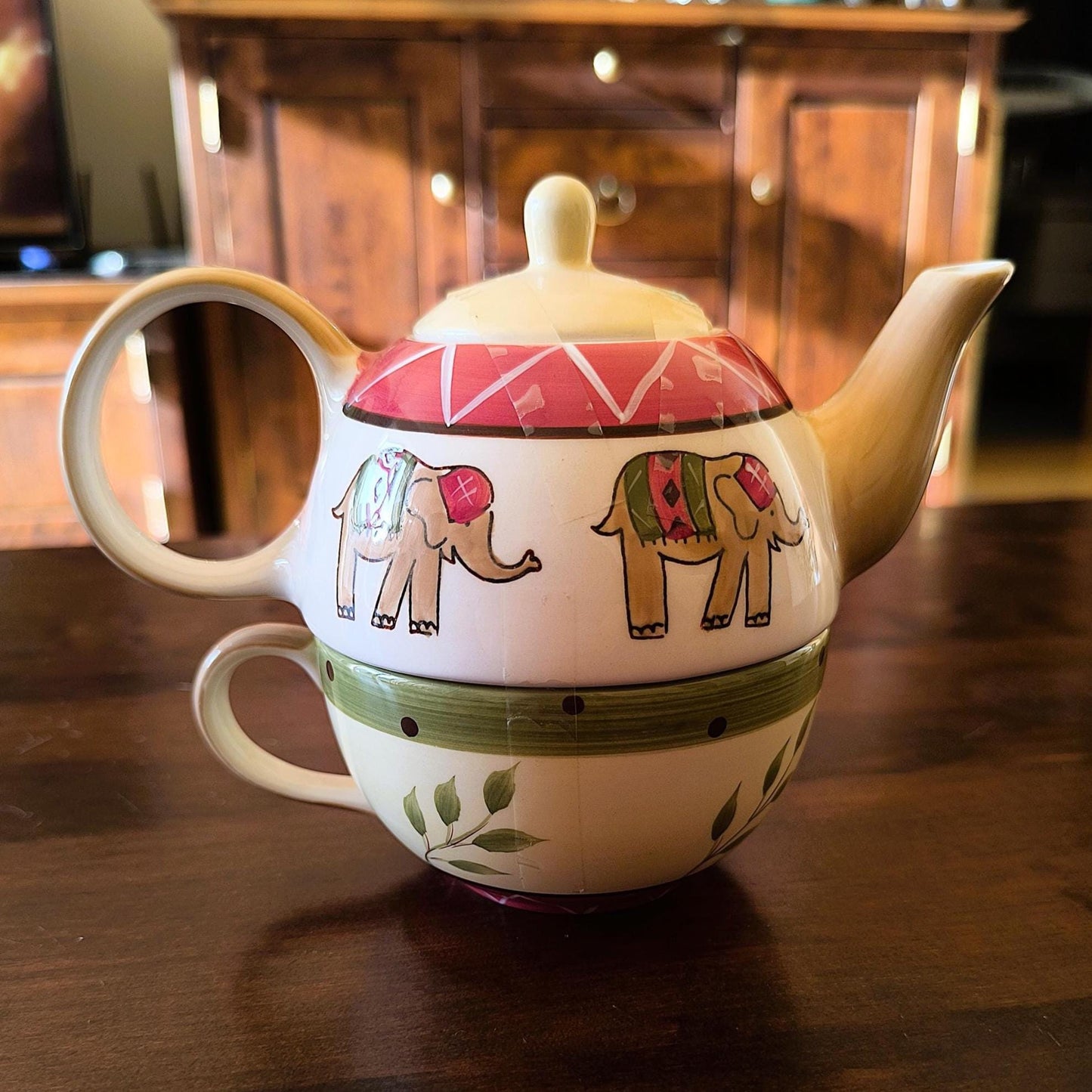 Porcelain Tea For One Set Elephant Motif Germany 1990