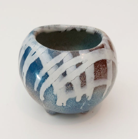 Handmade Ceramic Bud Vase: Multicolored Glazed Clay Decor