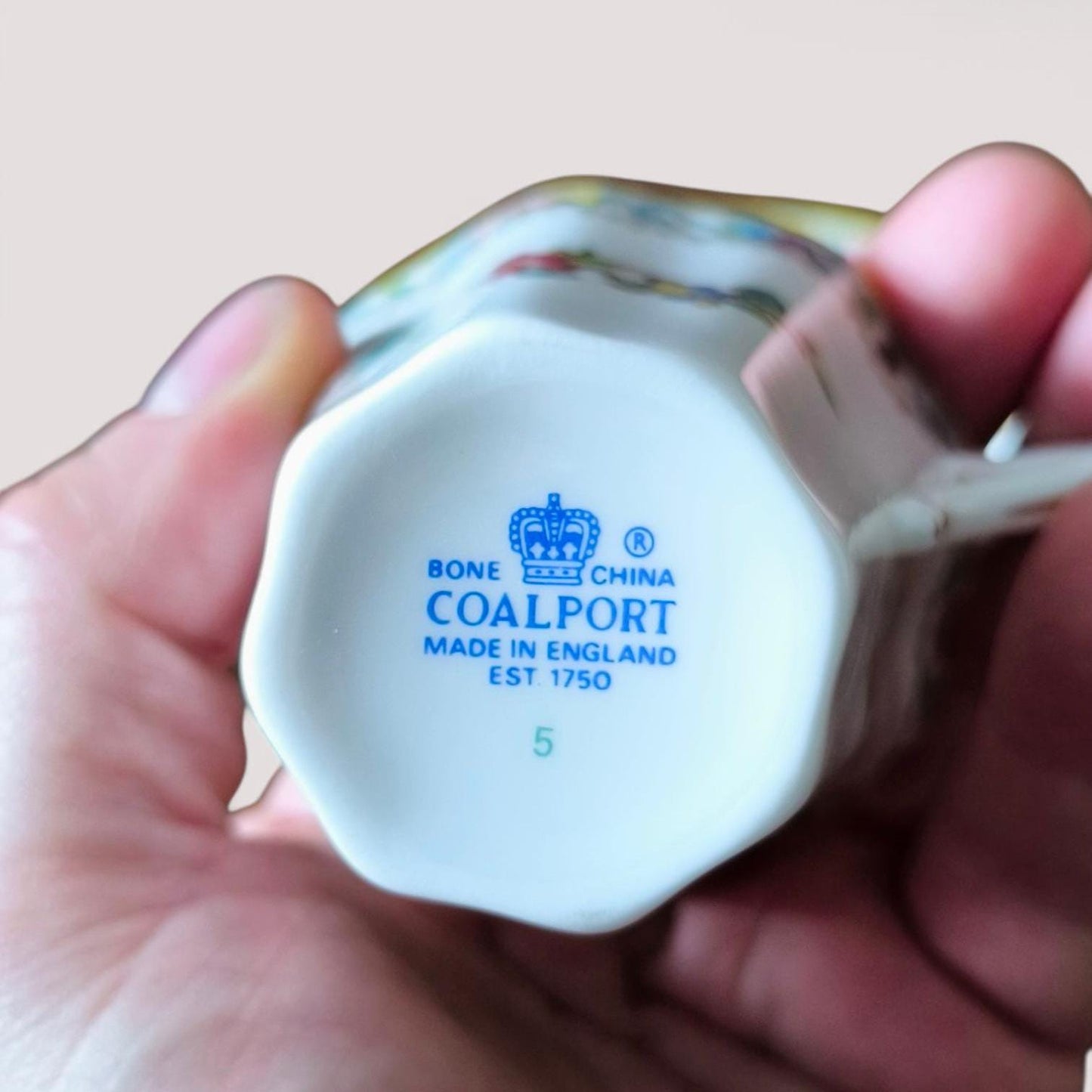 Vintage Coalport Bone Tea Cup & Saucer, Ming Rose Floral, England 1960s