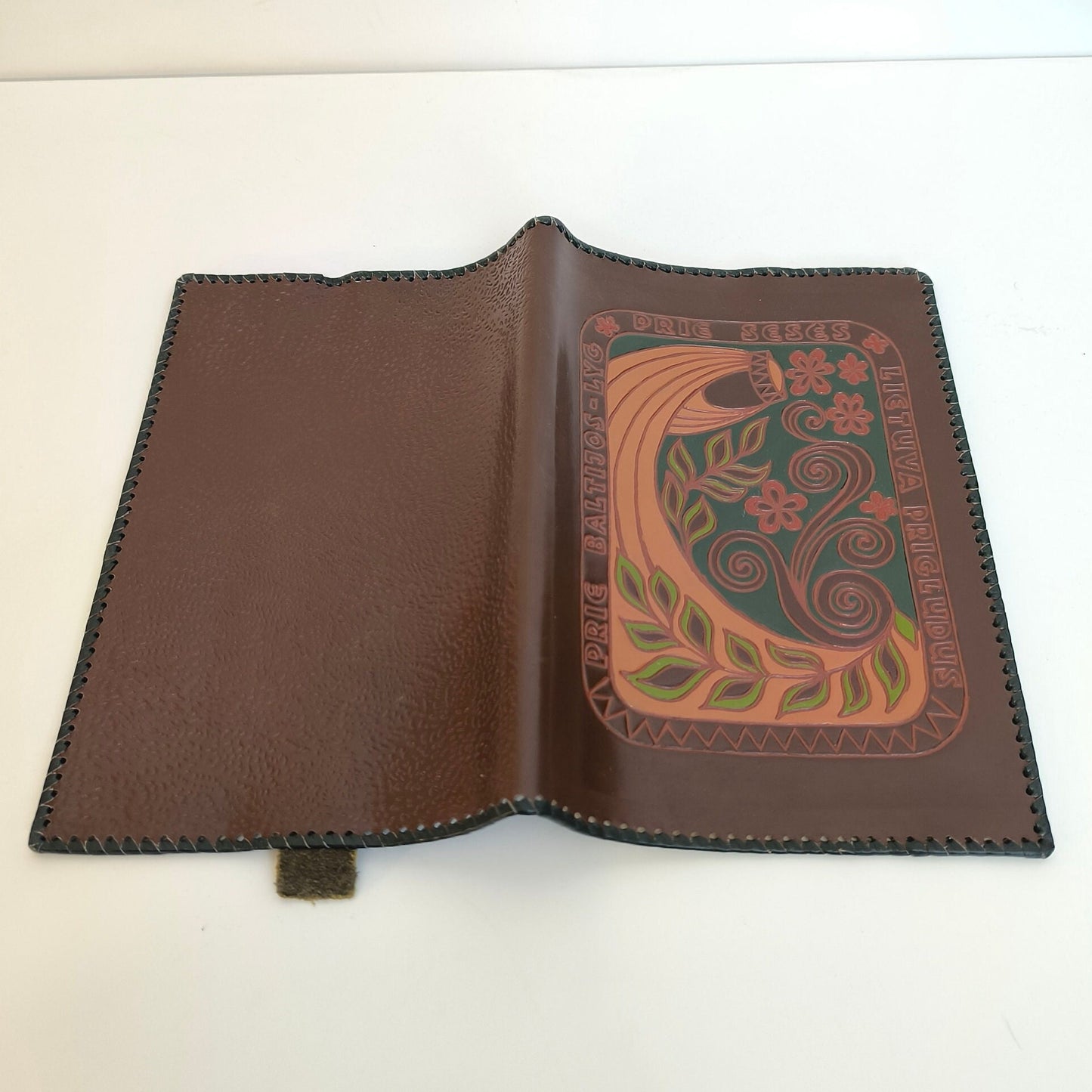 Embossed Leather Notebook Cover: Lithuanian Baltic Craft