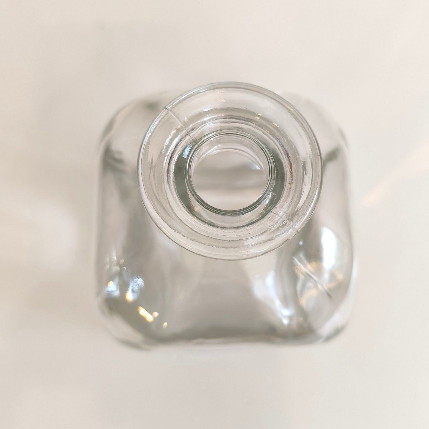 Vinpol Clear Square Glass Bottle: 1970s Retro Decor