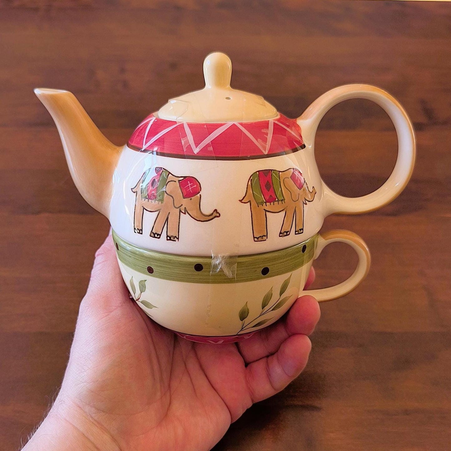 Porcelain Tea For One Set Elephant Motif Germany 1990
