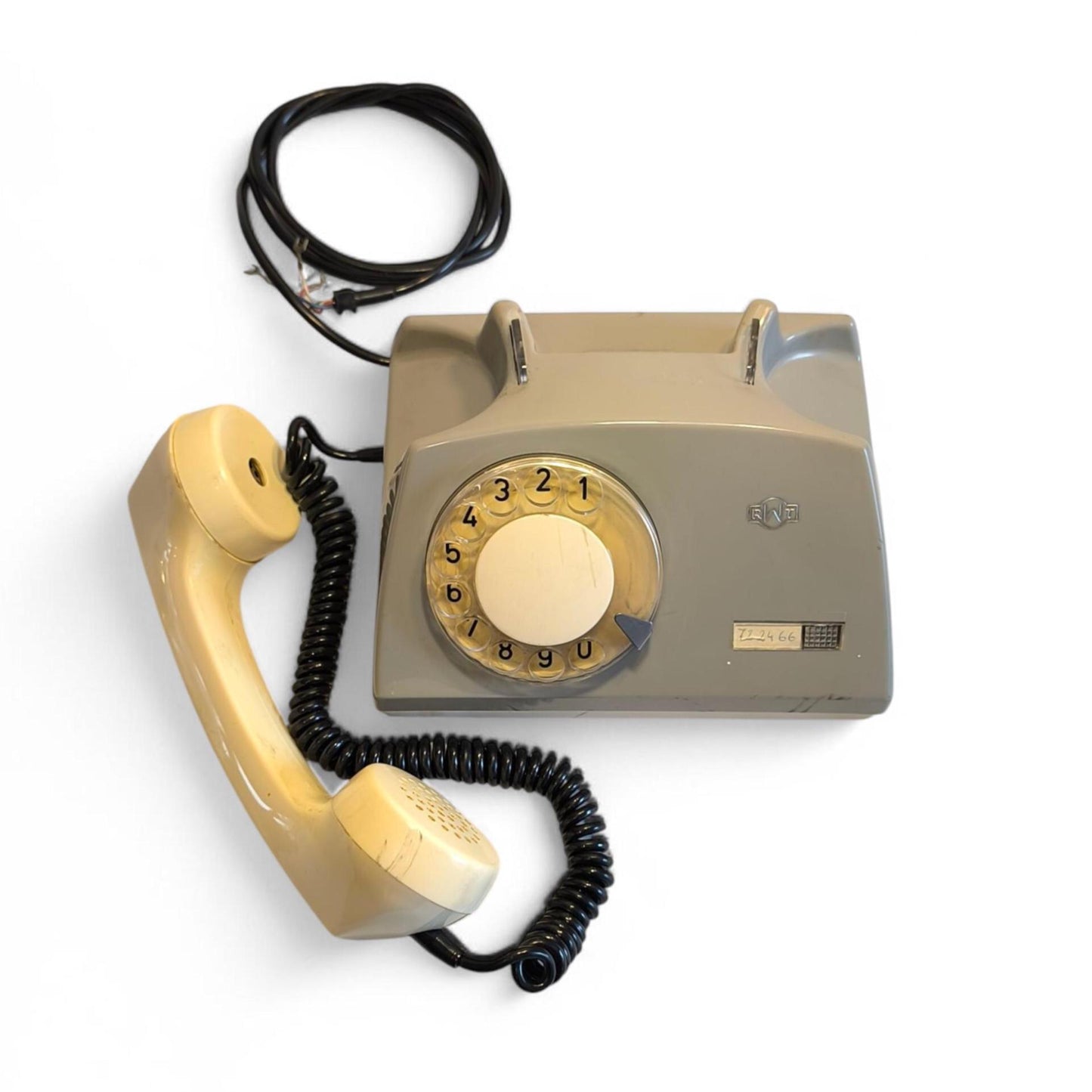 Gray & White Fixed-Line Analog Rotary Phone – Telkom RWT Aster 72 (1980)