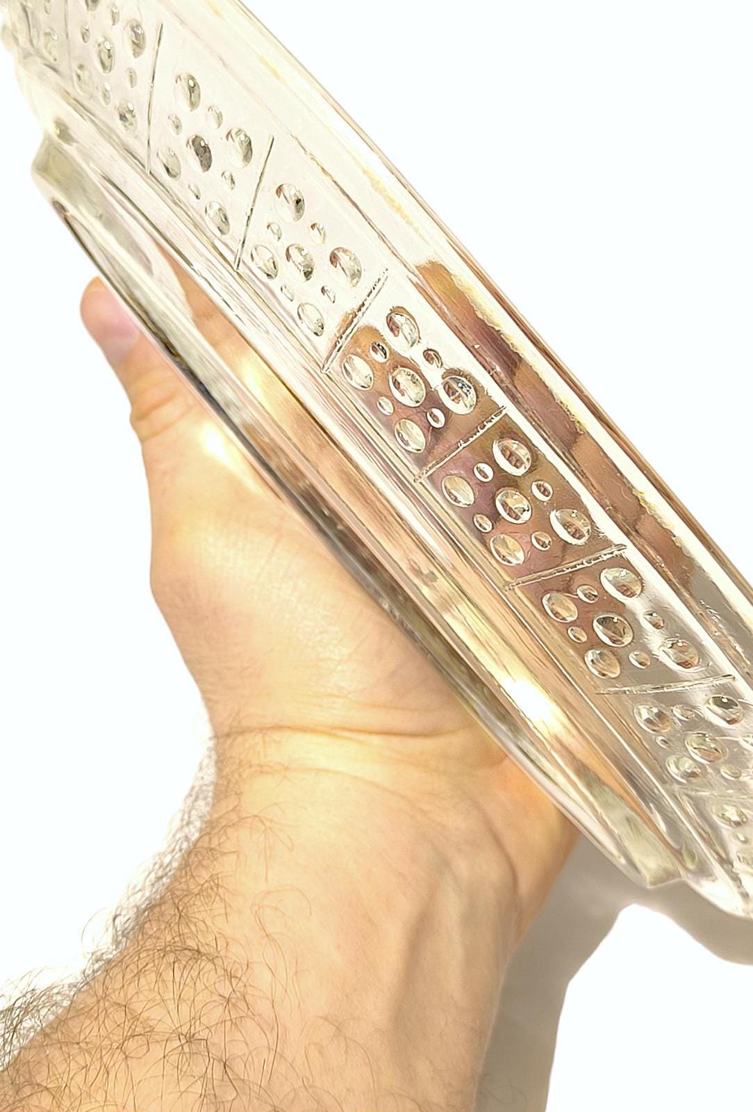 Clear Crystal Glass Serving Dish, 1970s, Salad Bowl or Herring Platter