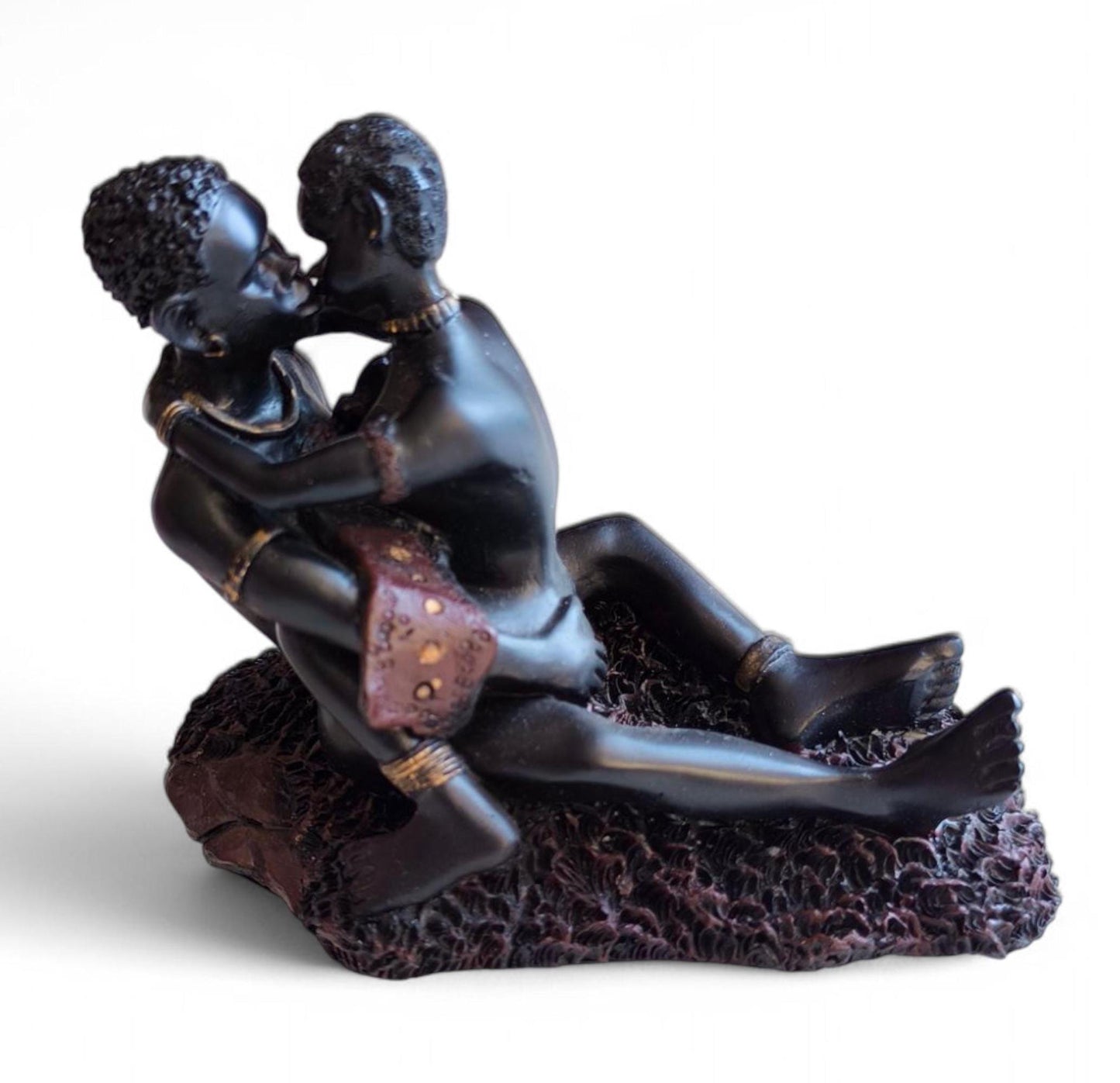 Collectible Erotic Sculpture, African Couple, 1980s Home Decor