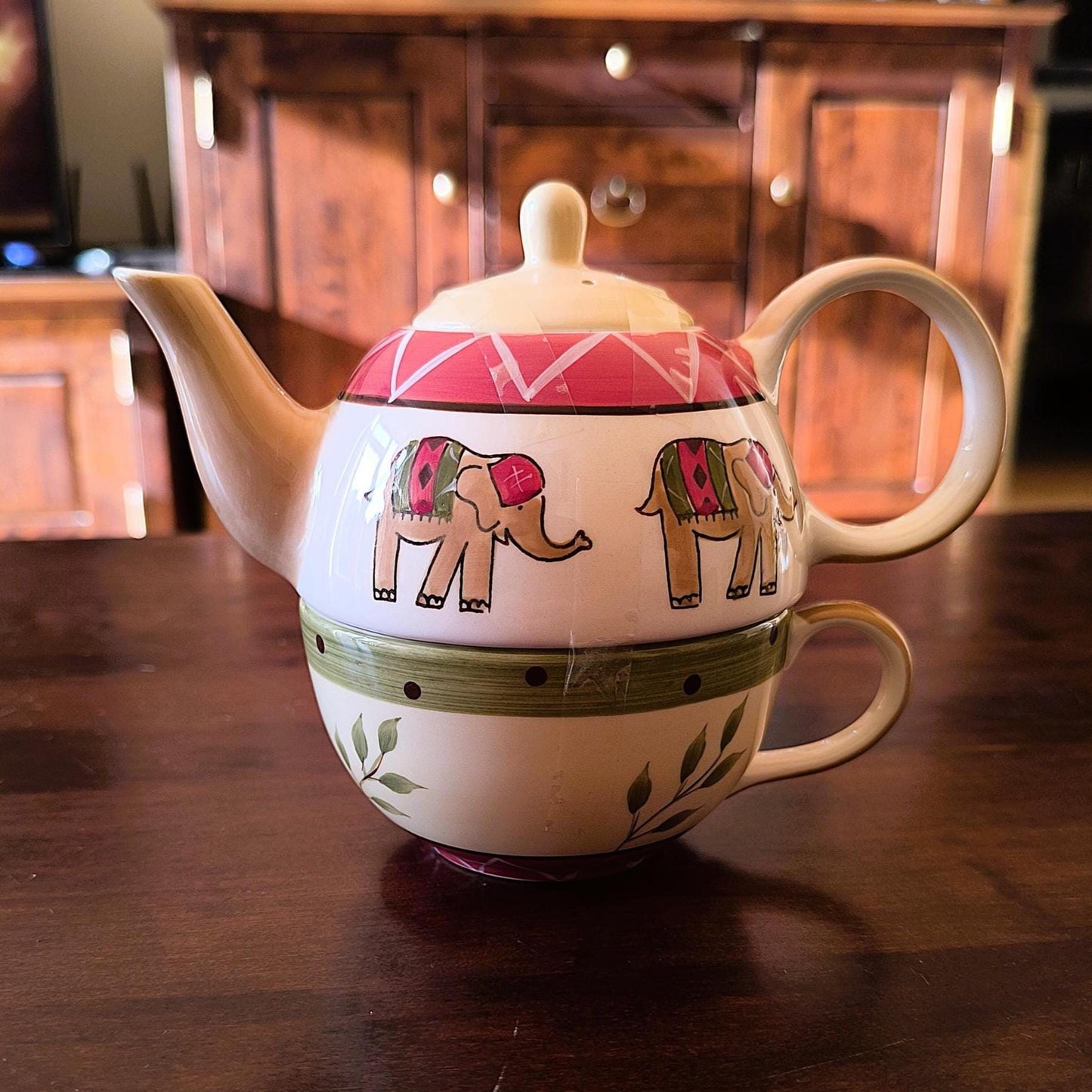 Porcelain Tea For One Set Elephant Motif Germany 1990