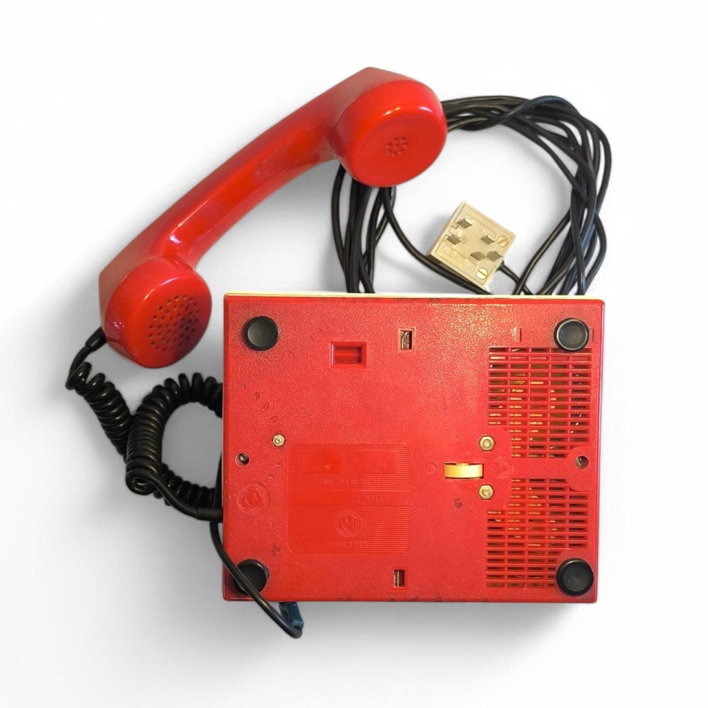 Red & Yellow Fixed-Line Analog Rotary Phone – Telkom RWT Aster 72 (1980)