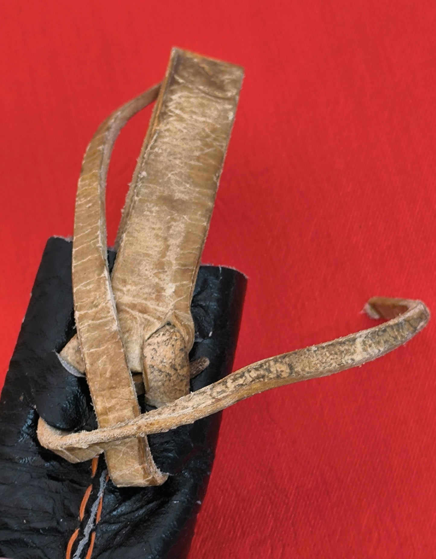 Handmade Knife Leather Case with Hand Processed Colorful Ornaments, Leather Sheath for Uzbek National Knife Pchak, Soviet Union